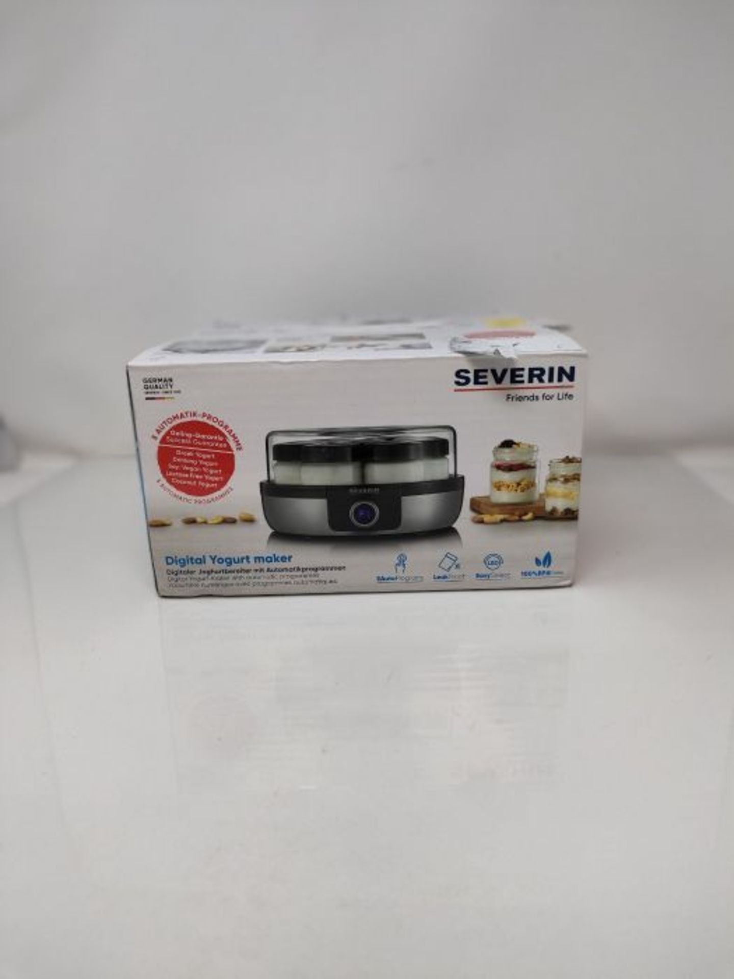 RRP £54.00 SEVERIN JG 3521 Yoghurt Maker with Digital LED Display, 7 Glasses of 150 ml, BPA-Free, - Image 2 of 3