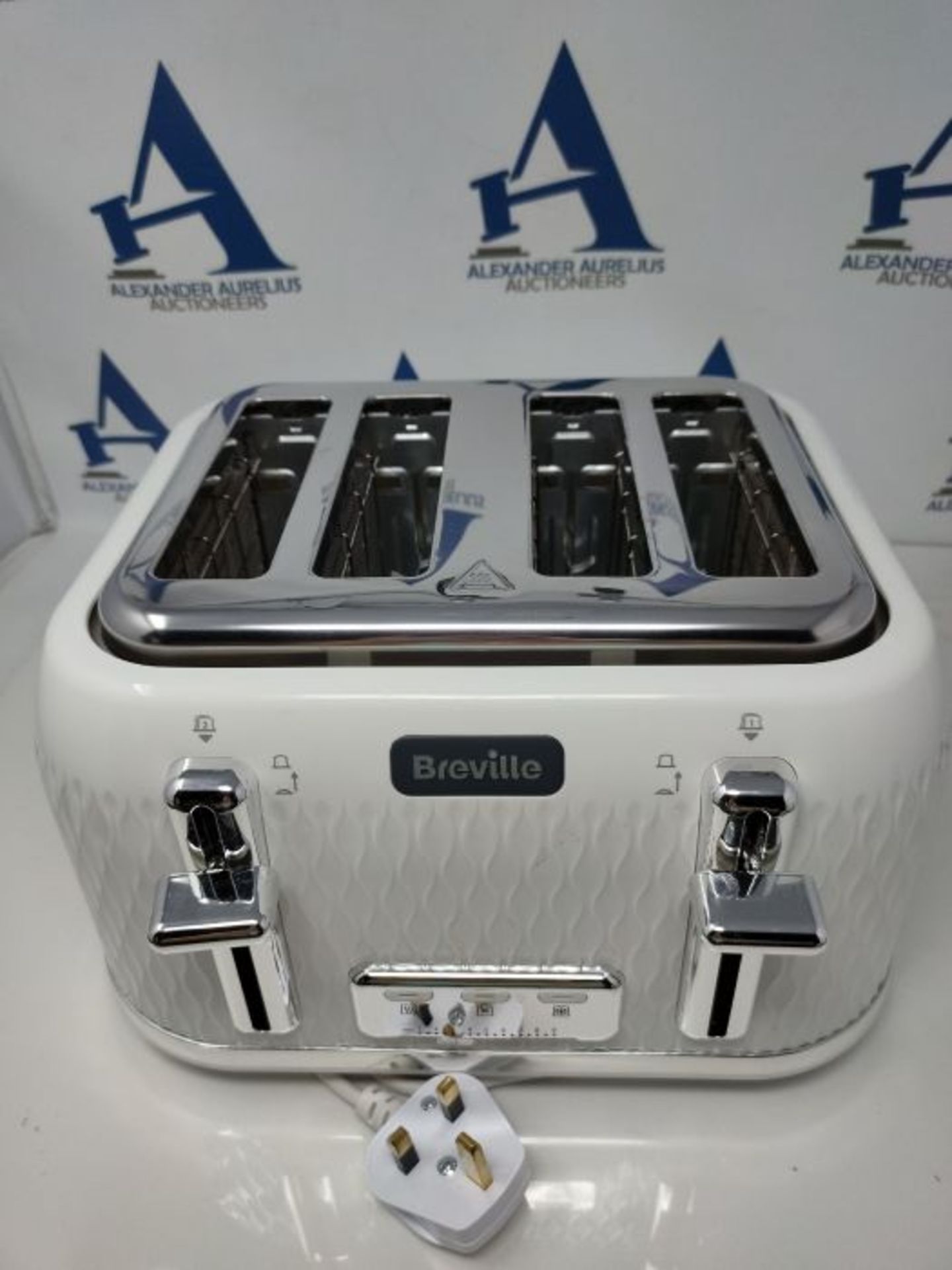 Breville Curve 4-Slice Toaster with High Lift and Wide Slots | White & Chrome [VTT911] - Image 2 of 2