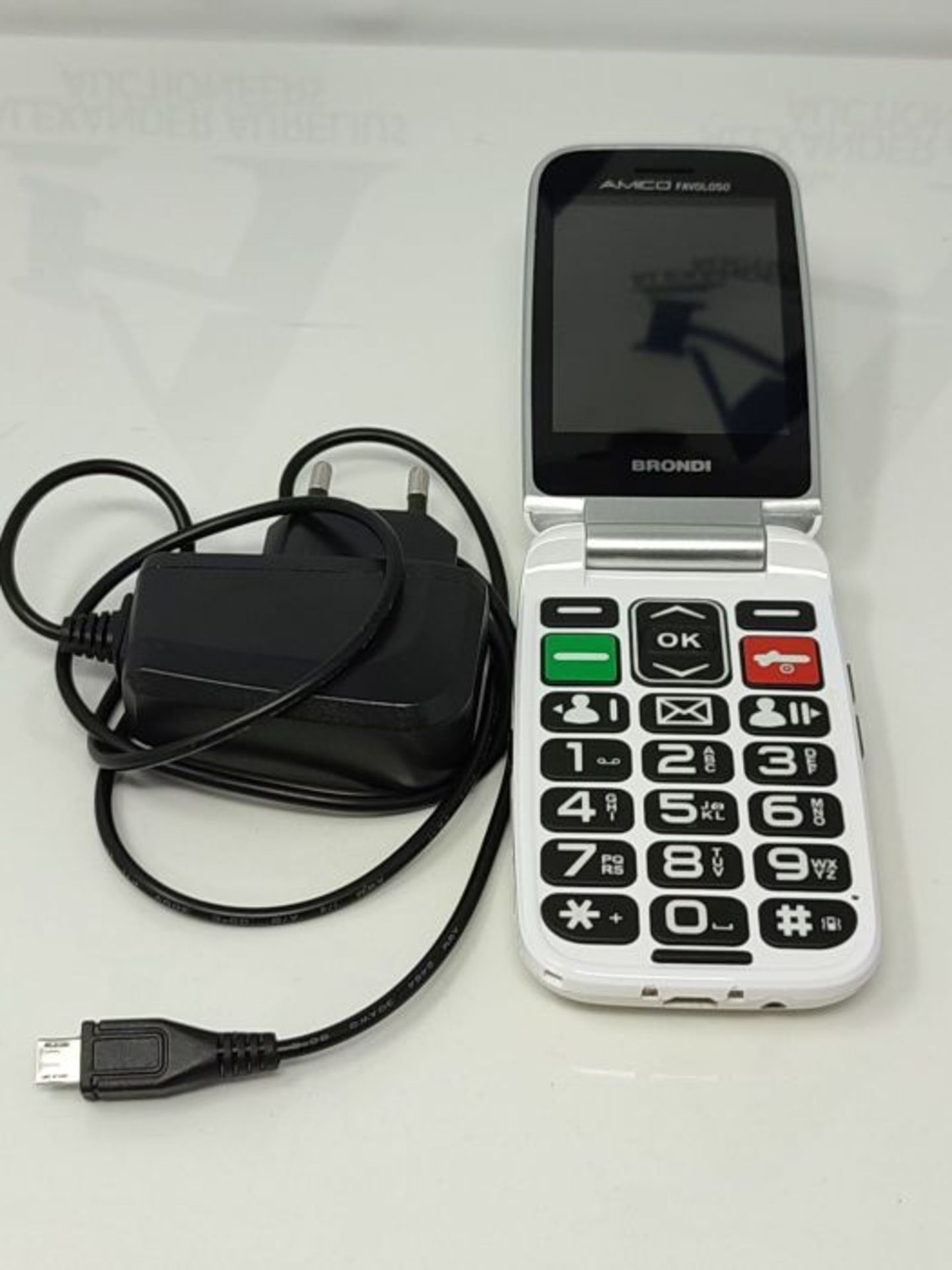 RRP £65.00 Brondi Amico Favoloso, Telefono cellulare GSM per anziani con tasti grandi, tasto SOS - Image 8 of 9