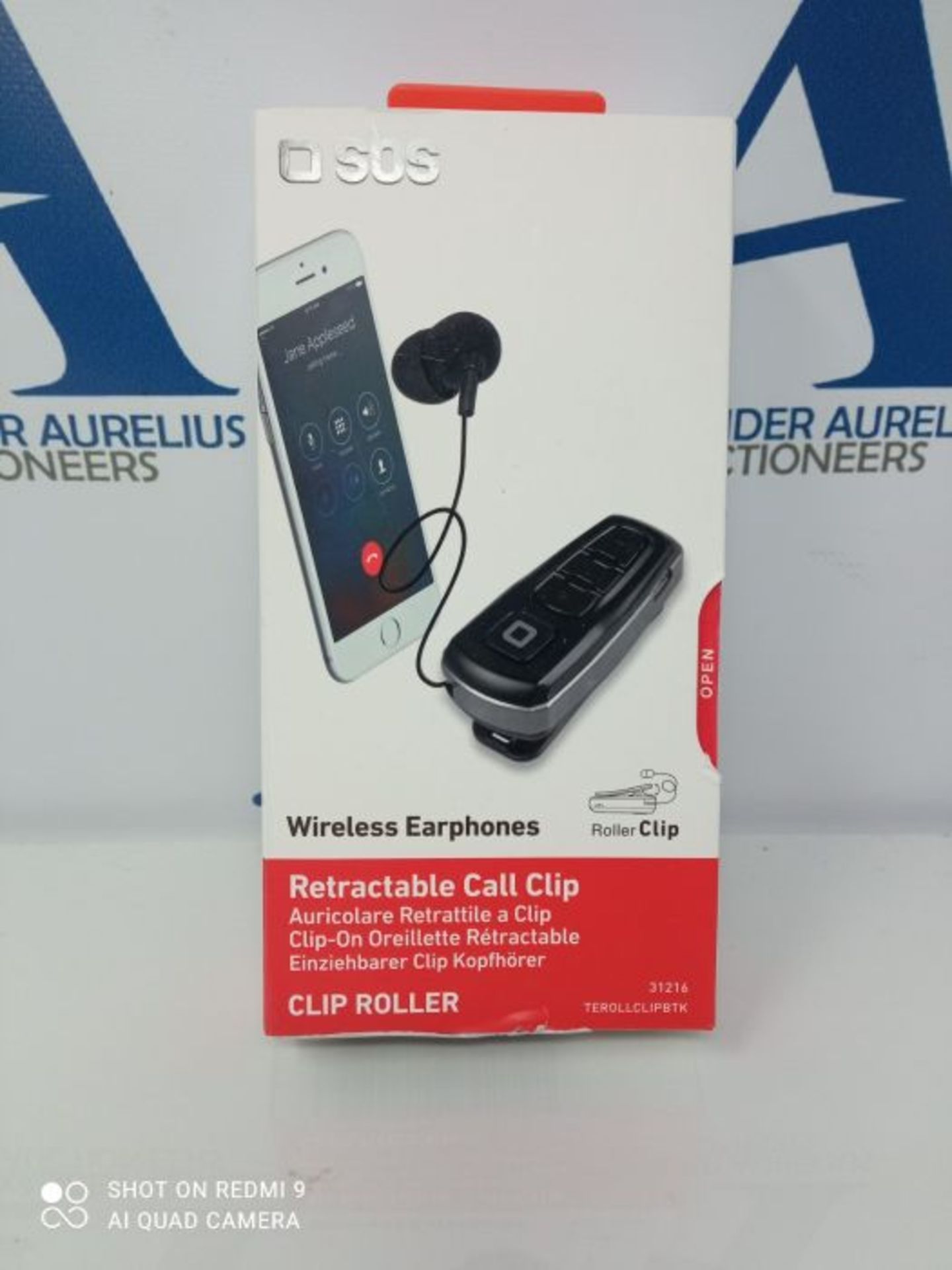 SBS Bluetooth Headset with Clip and Roll-up Wire Multipoint Technology to connect 2 de - Image 5 of 6