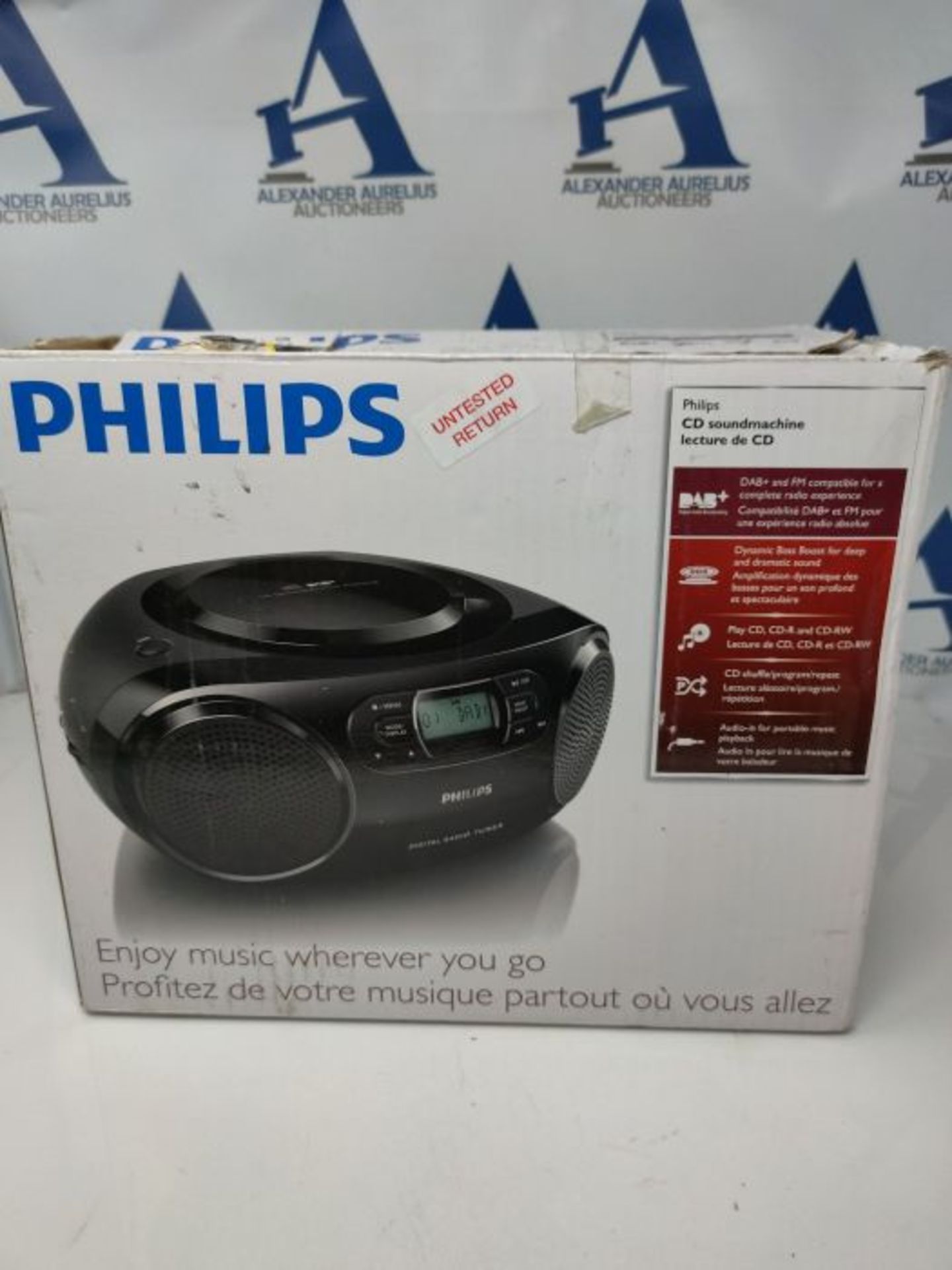 RRP £70.00 PHILIPS AZB500 DAB BOOMBOX BLACK - Image 4 of 6