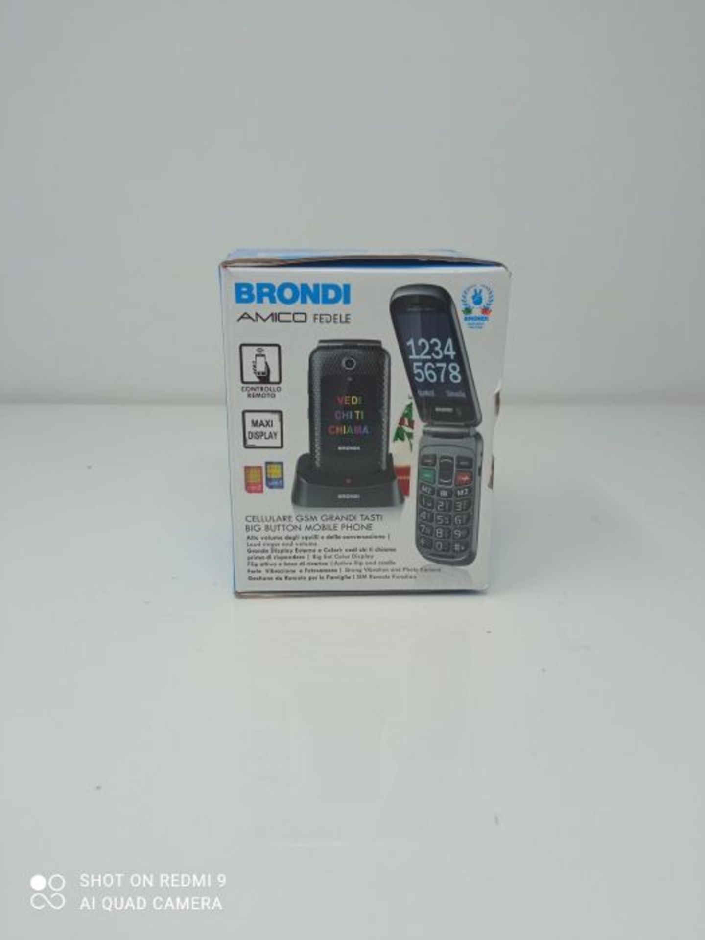 RRP £66.00 Brondi Amico Fedele, Telefono cellulare GSM per anziani con tasti grandi, tasto SOS e