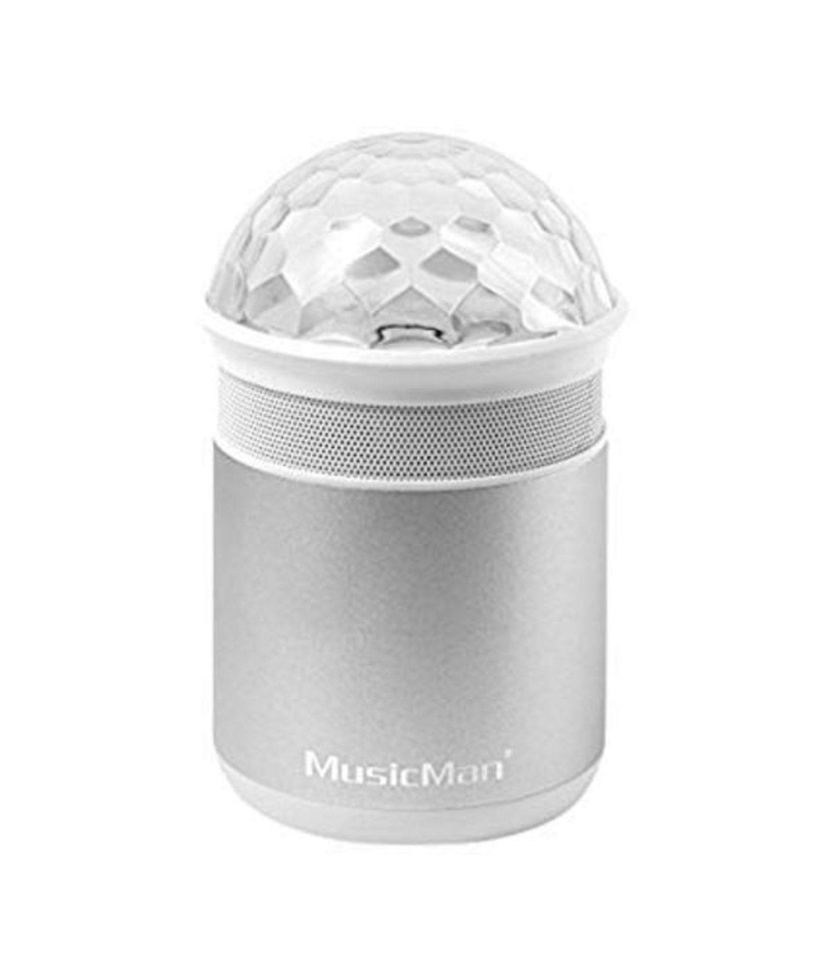 MusicMan BT-X17 Portable Wireless Disco Speaker with Bluetooth - Silver - Image 2 of 4