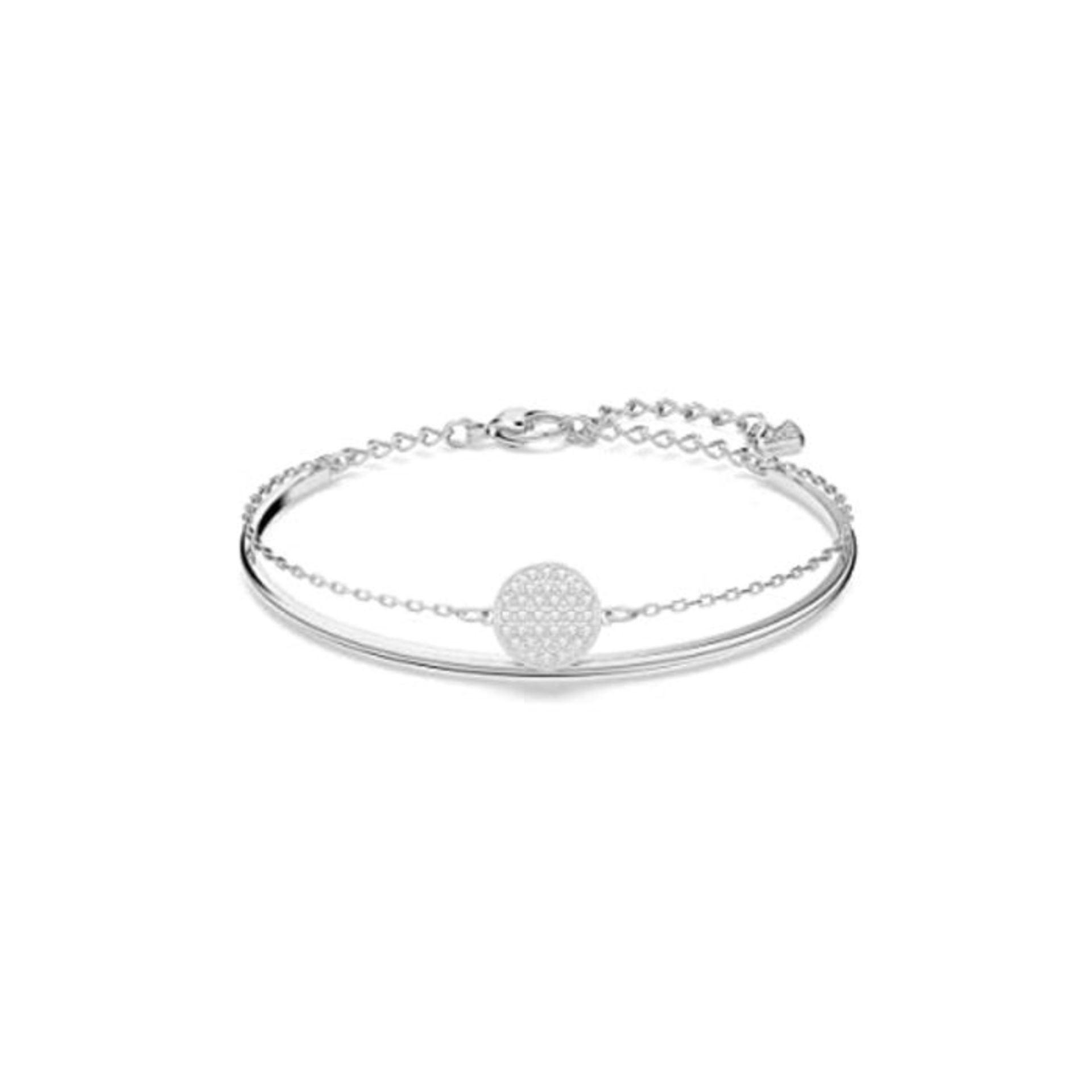 RRP £65.00 Swarovski Ginger bangle, White, Rhodium plated