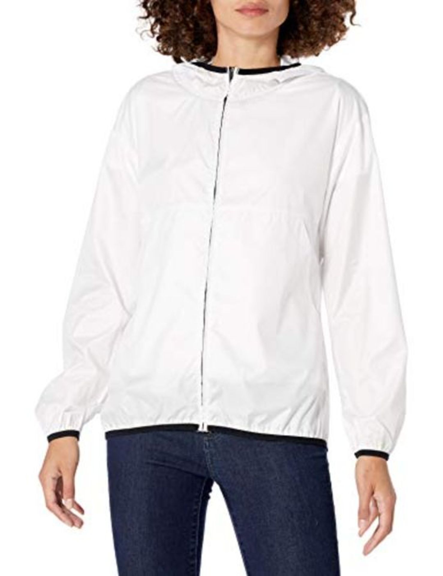 Amazon Essentials Full-Zip Packable Windbreaker Sweat-Shirt, Blanc, M