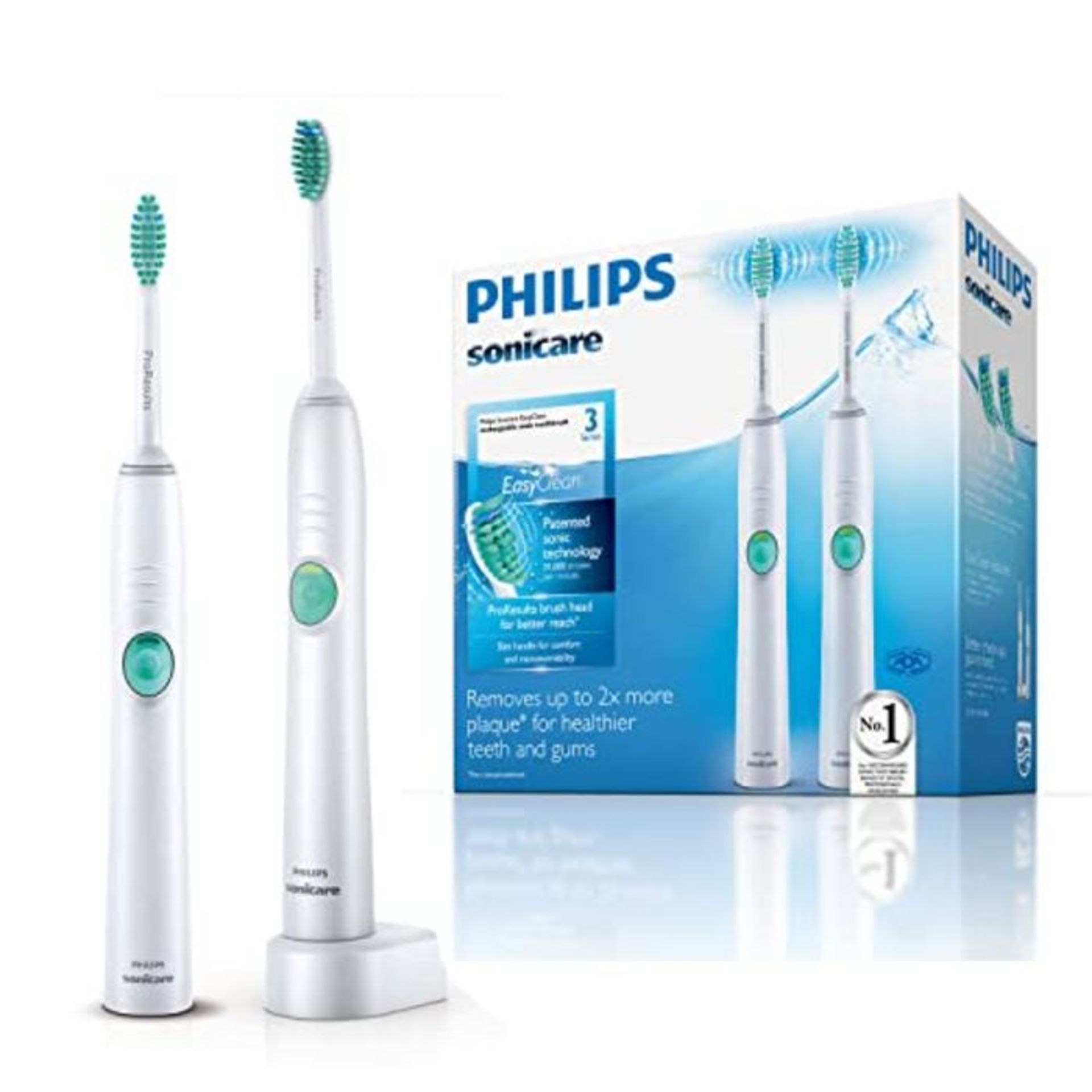RRP £55.00 Philips Sonicare Elektrische tandenborstel EasyClean Duo - 1 Poetsstand - Voor wittere
