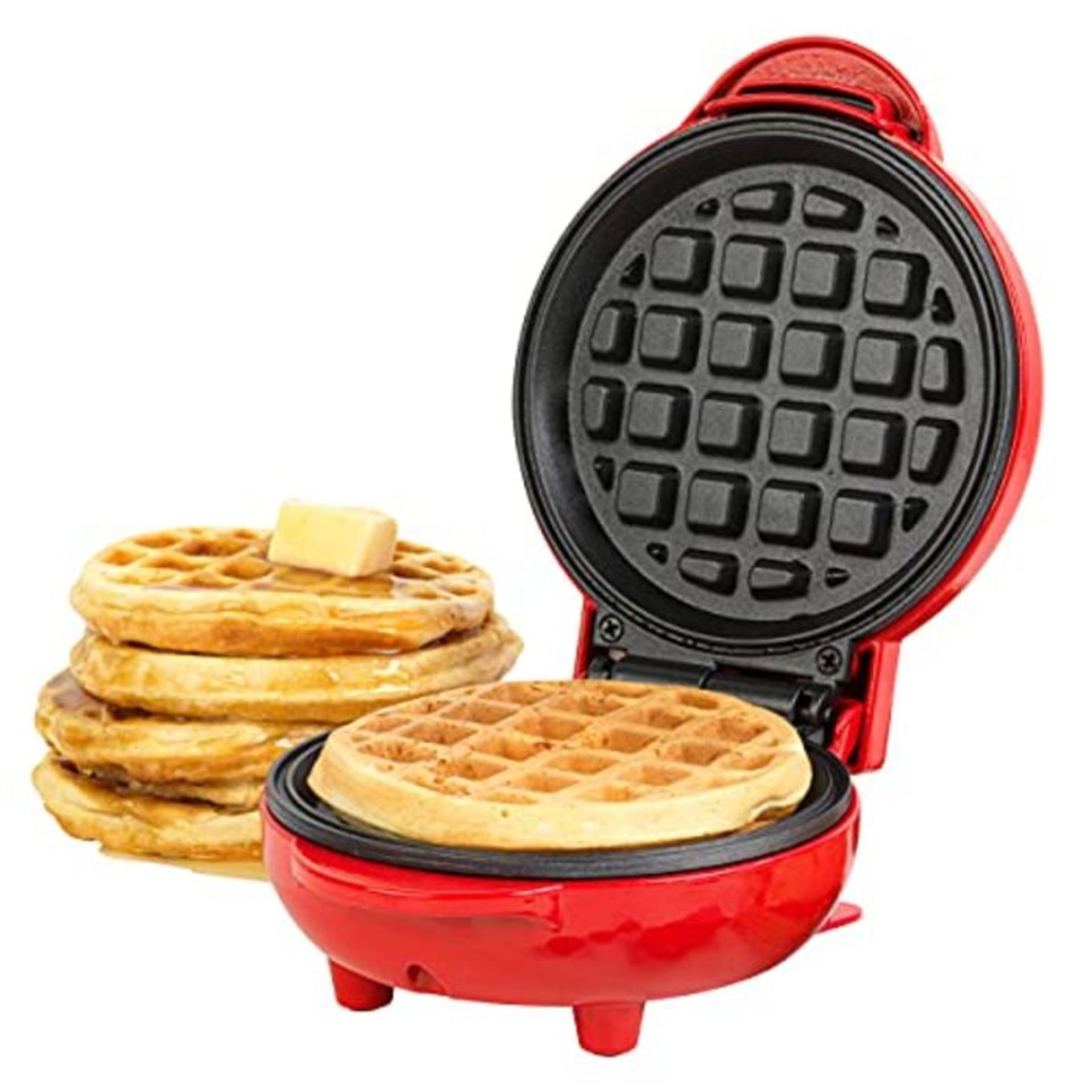 Giles & Posner EK4214G Mini Waffle Iron/Waffle Maker, 550 W, Red, Non-Stick Waffle Iro