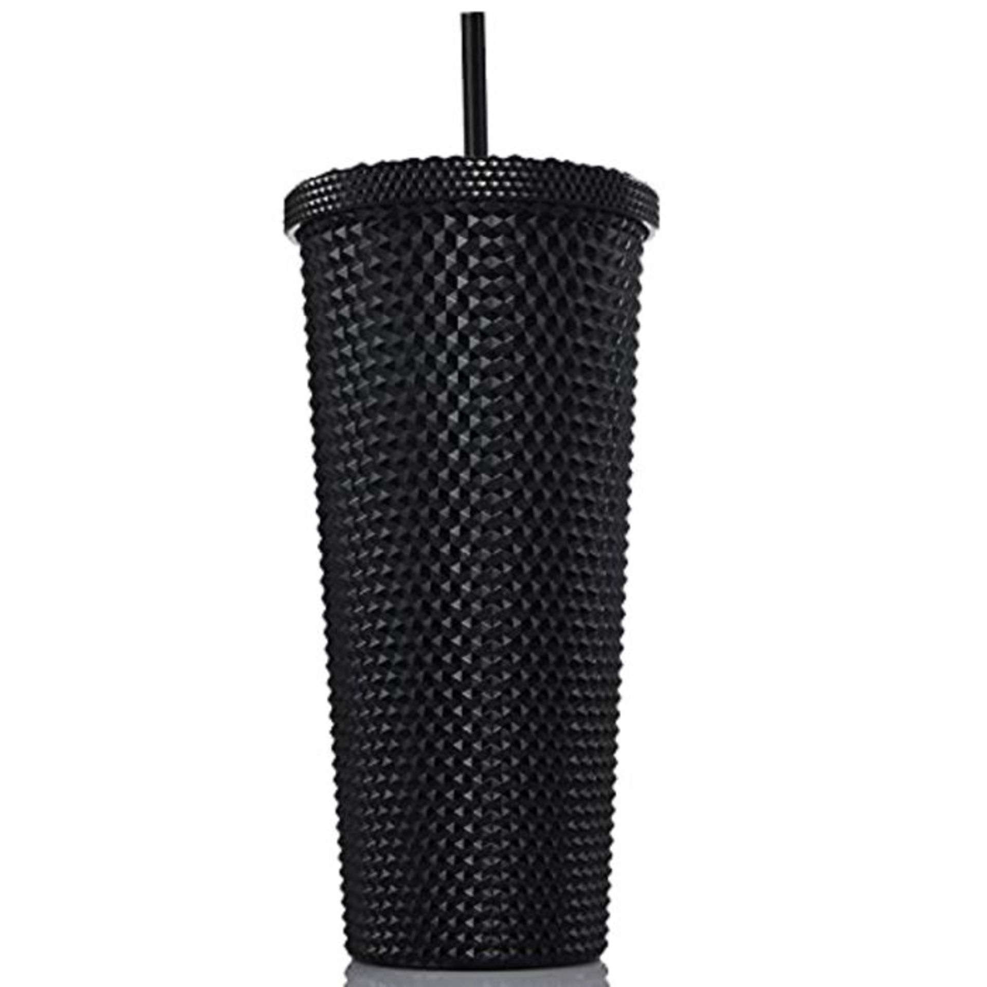 ALINK Studded Tumbler with Lid and Straw, Cold Water Bottle, Iced Coffee Travel Mug, 2