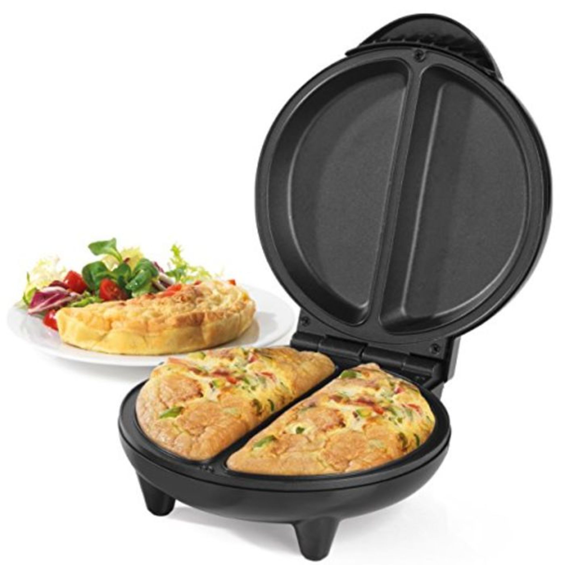 Salter EK2716 Dual Omelette Maker, Easy Clean Double Non-Stick Plates, 2-3 Minute Preh