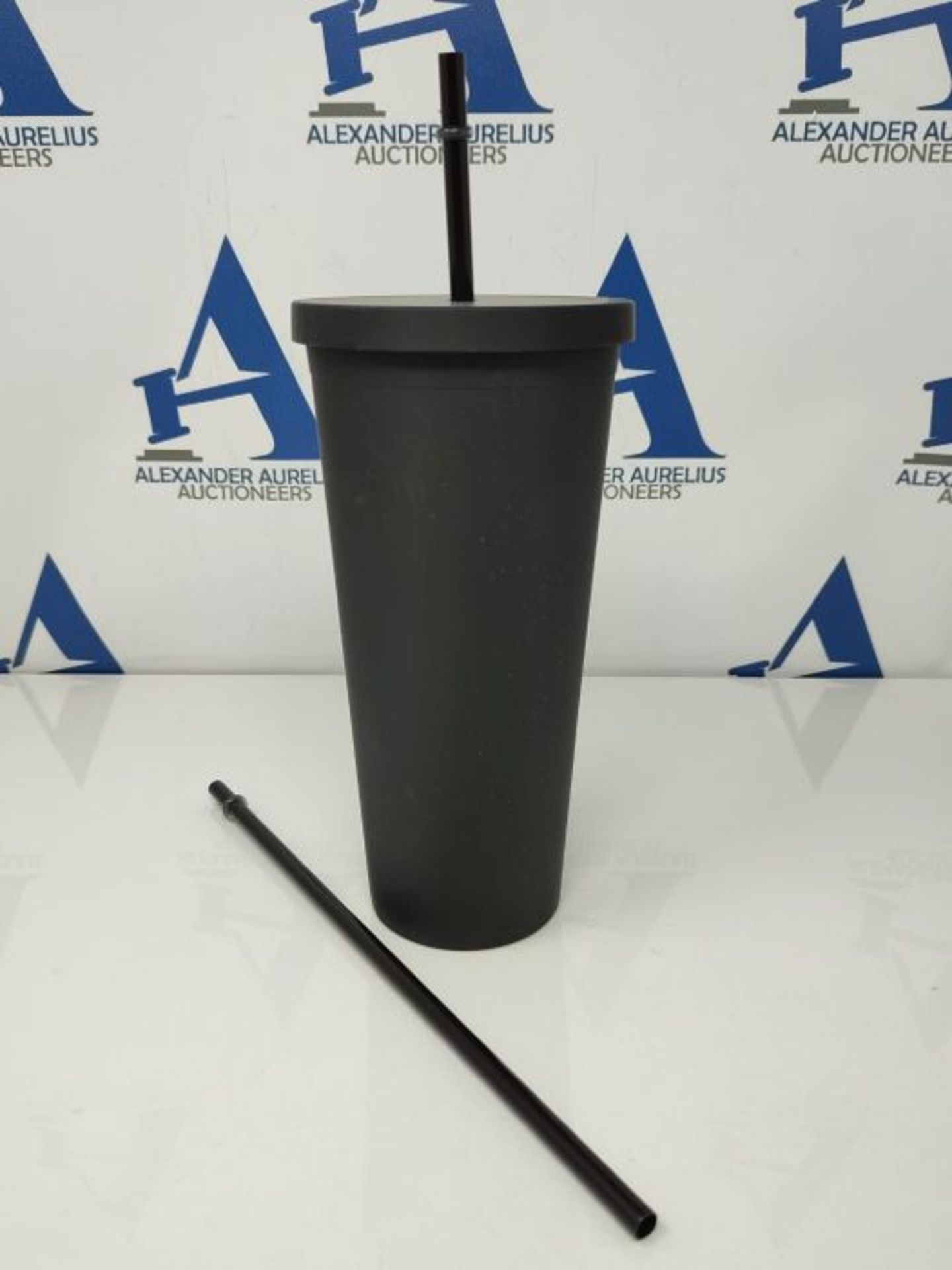 ALINK 2-Pack Plastic Tumbler with Lid and Straw, 22OZ Reusable Cup with Straws Lids, D - Image 2 of 2