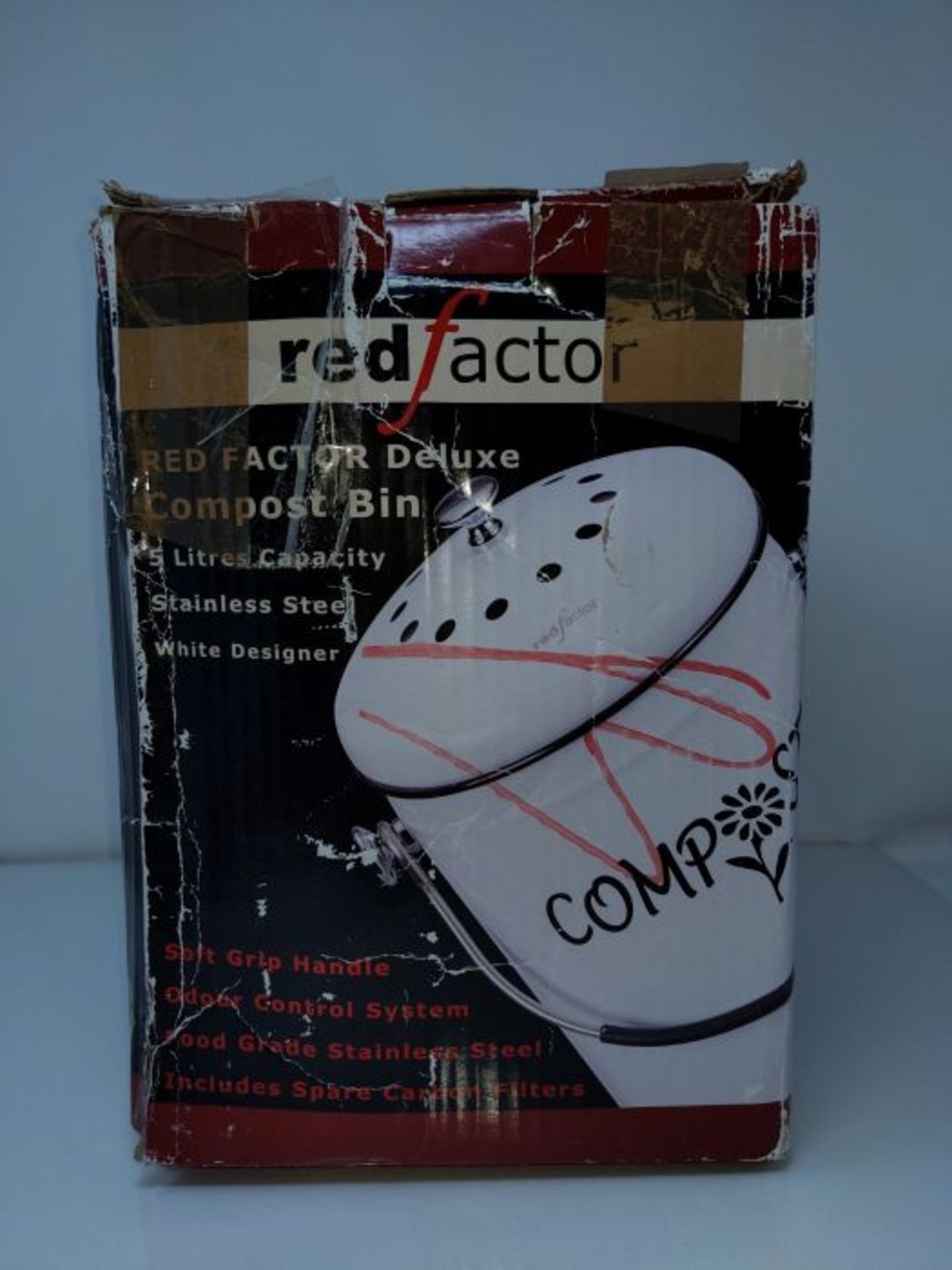 [CRACKED] RED FACTOR Deluxe Compost Bin for Kitchen Worktop - Stainless Steel Food Was - Image 2 of 3
