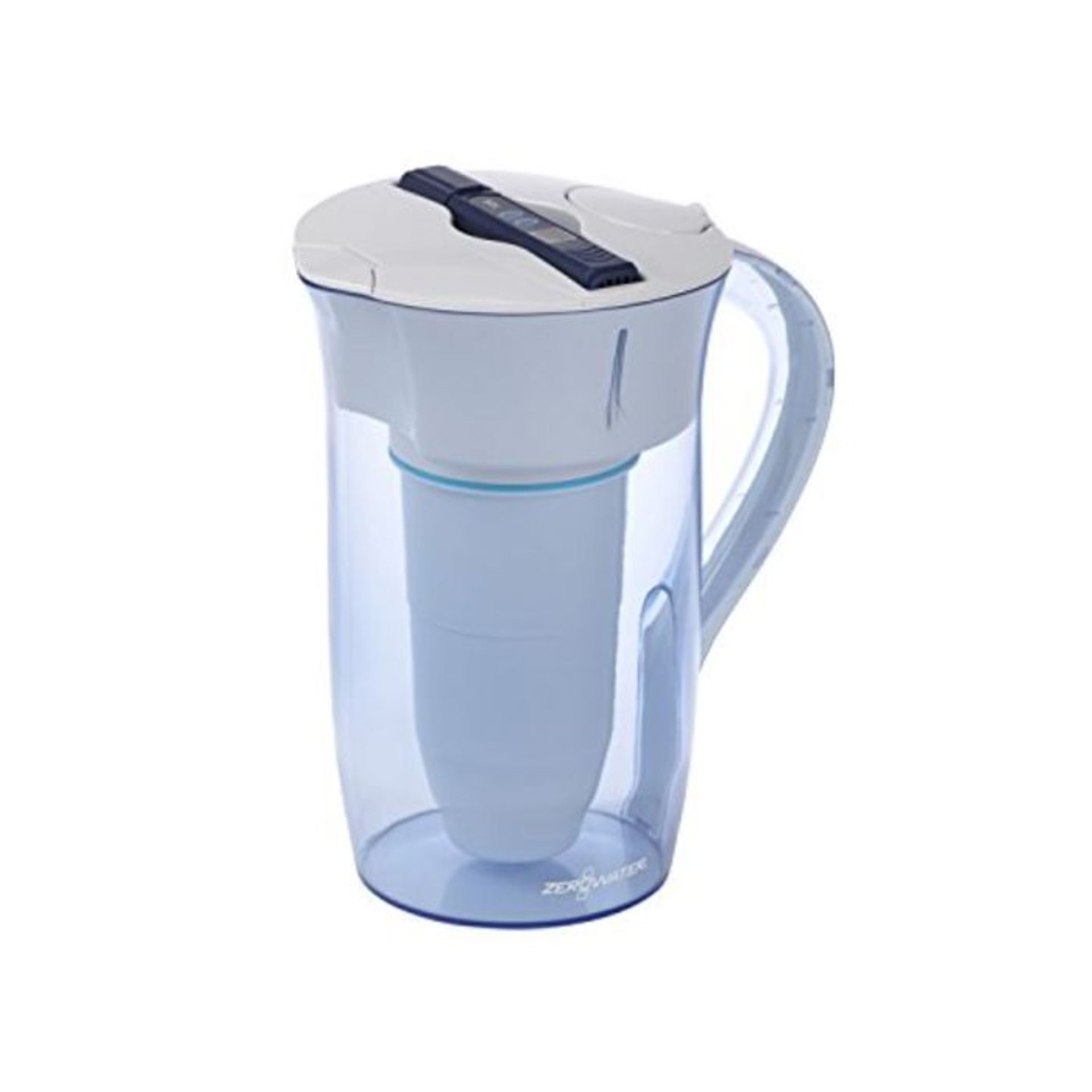 ZeroWater 10 Cup Round Water Filter Jug With Advanced 5 Stage Filter, Water Quality Me