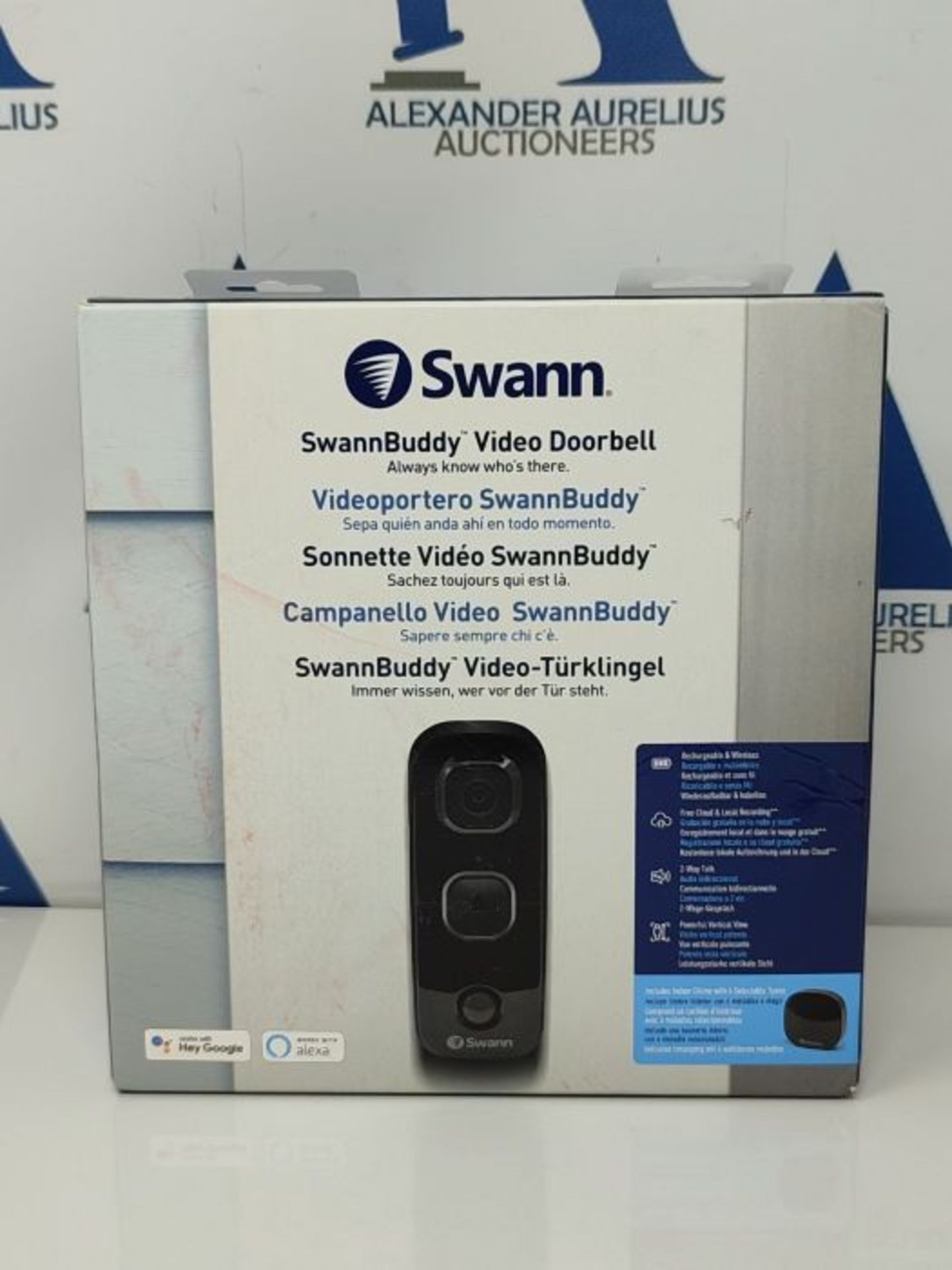 RRP £99.00 Swann Security Buddy Wireless Video Doorbell, 1080p, Heat & Motion Sensing, Night Visi - Image 2 of 3
