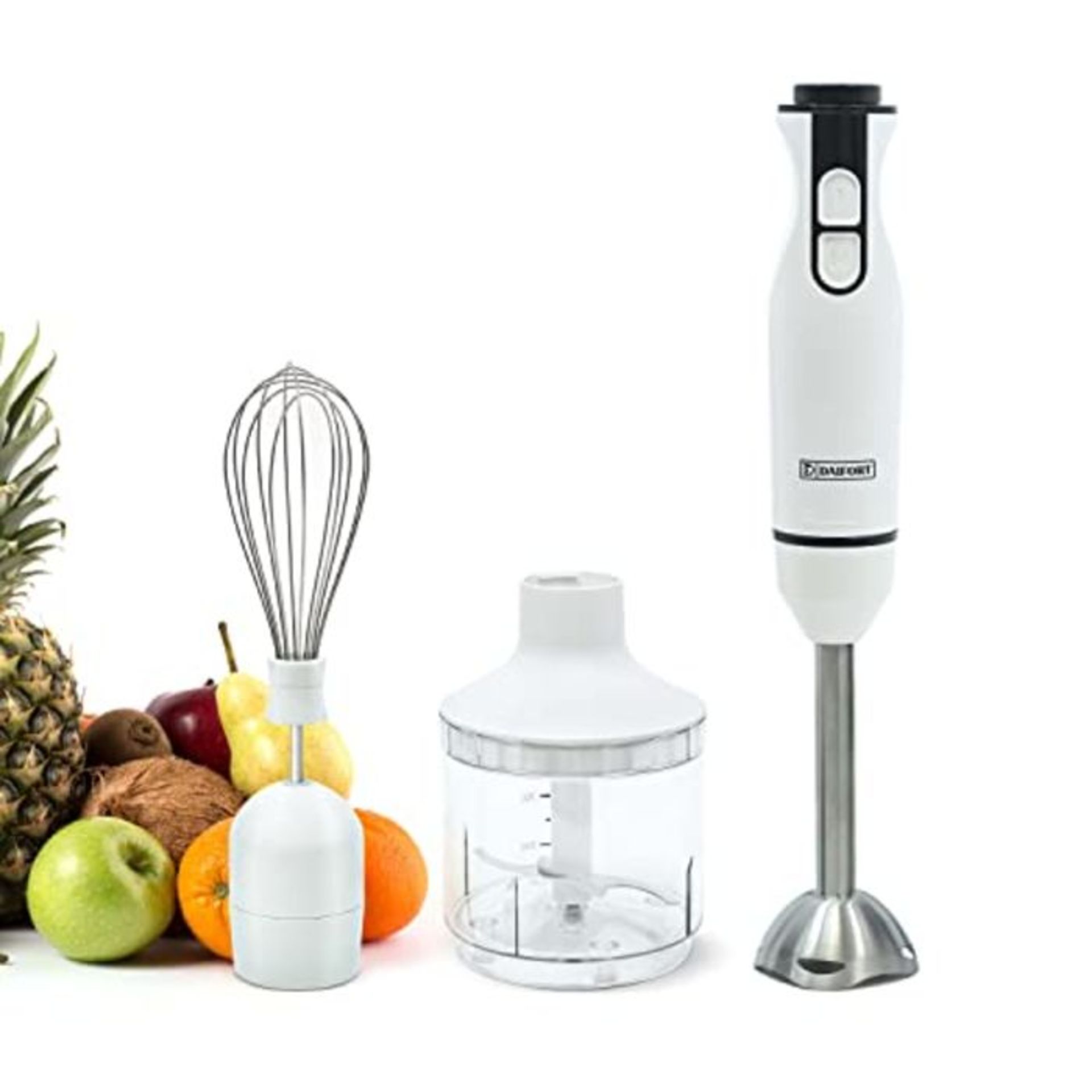 Daifort 3 in 1 Hand Blender with Electric Whisk and Vegetable Chopper Attachments - Sn