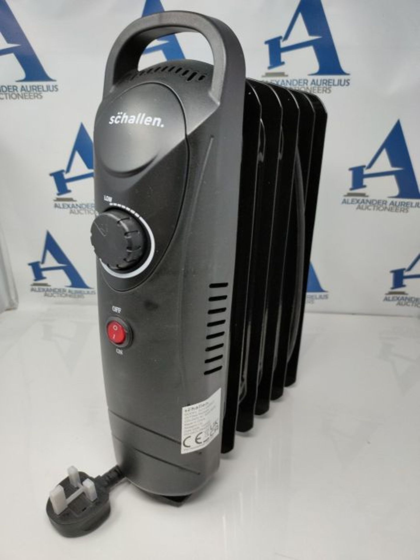 Schallen Black Portable Electric Slim Oil Filled Radiator Heater with Adjustable Tempe - Image 3 of 3