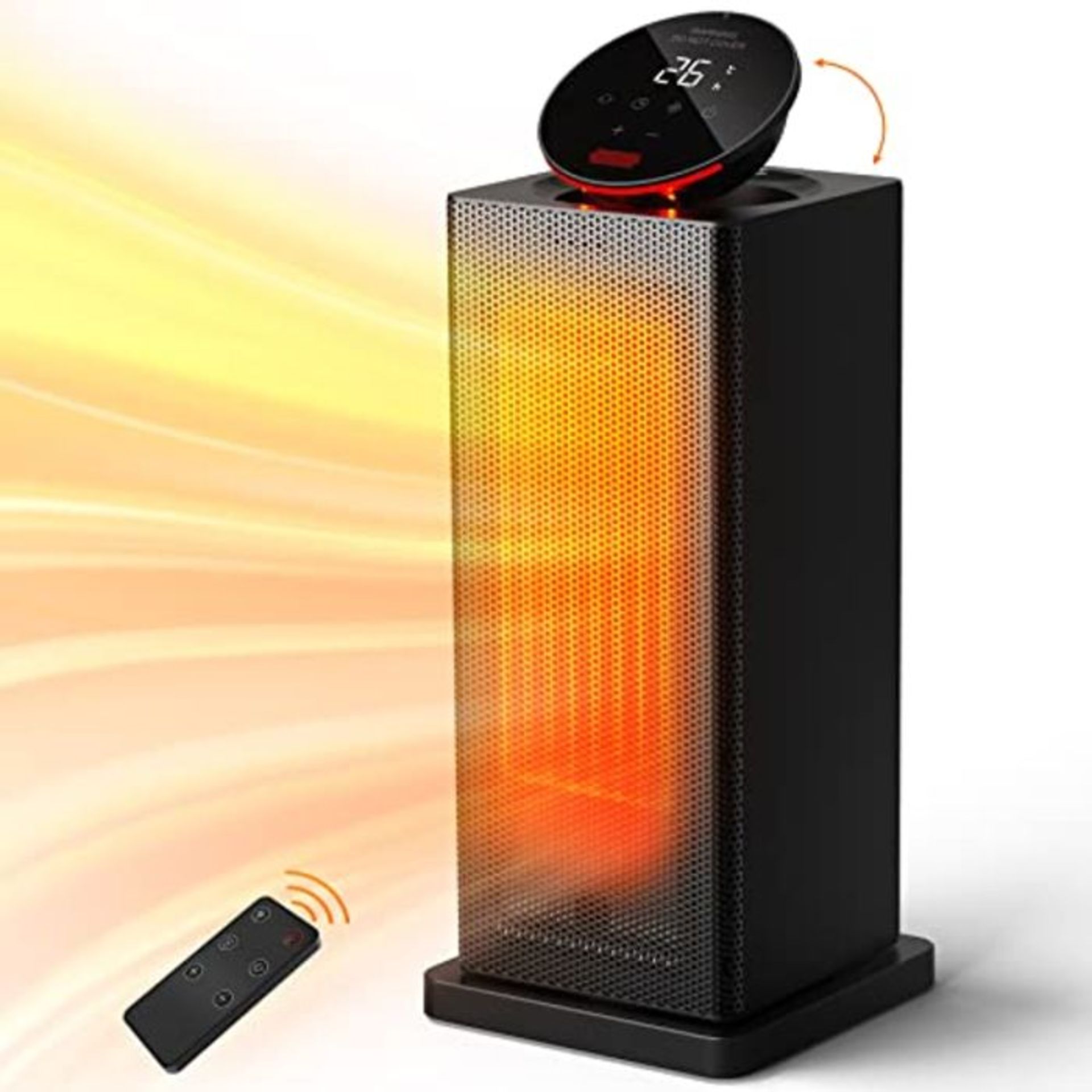 RRP £60.00 OMISOON Heater 2000W, ECO Electric Heater with 90°Oscillation, Thermostat, 24H Timer,