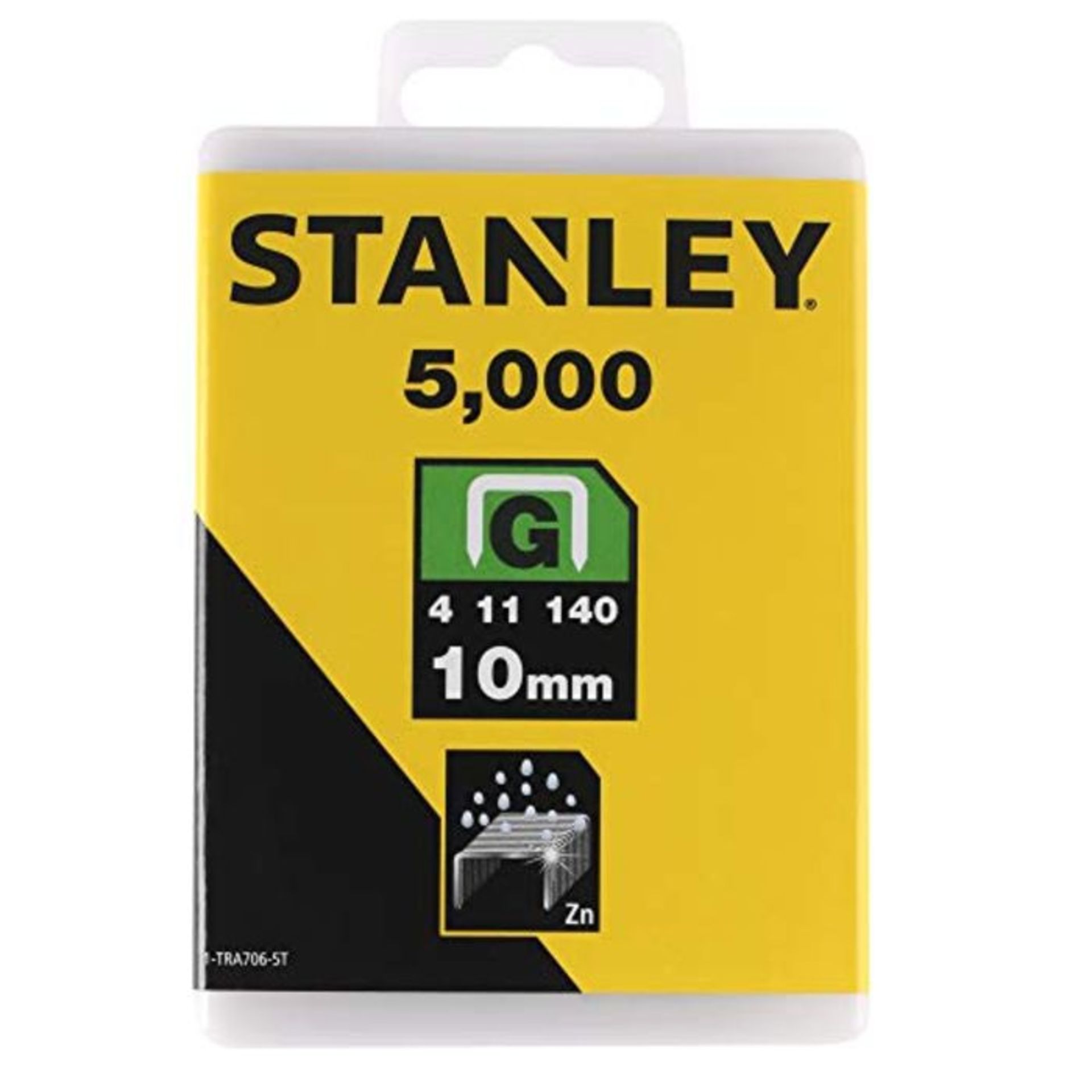 STANLEY Heavy Duty Cable Staples SharpShooter Pack of 5000 Type G 10 mm Resistant and