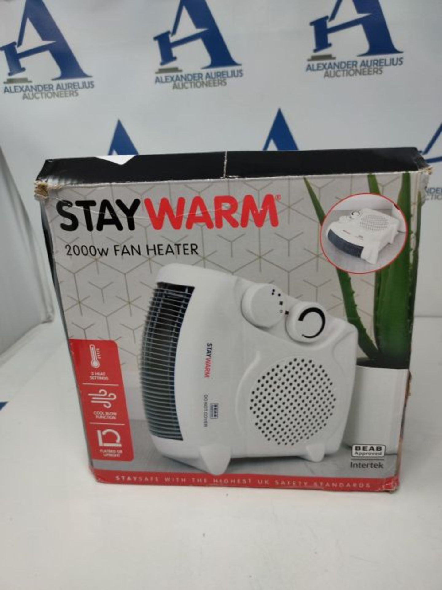 STAYWARM® 2000w Upright and Flatbed Fan Heater with 2 Heat Settings / Cool Blow Fan / - Image 2 of 6