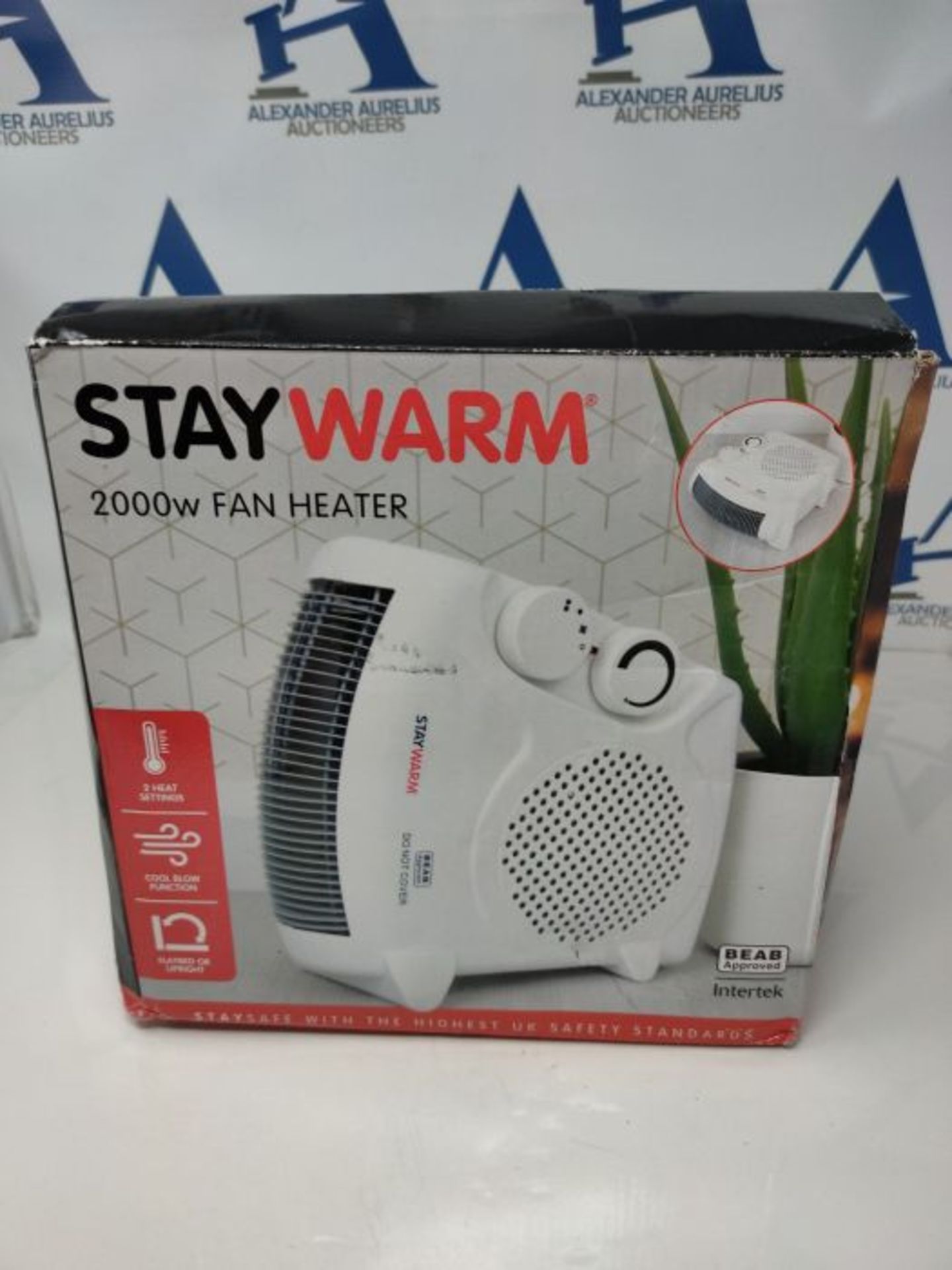 STAYWARM® 2000w Upright and Flatbed Fan Heater with 2 Heat Settings / Cool Blow Fan / - Image 2 of 6