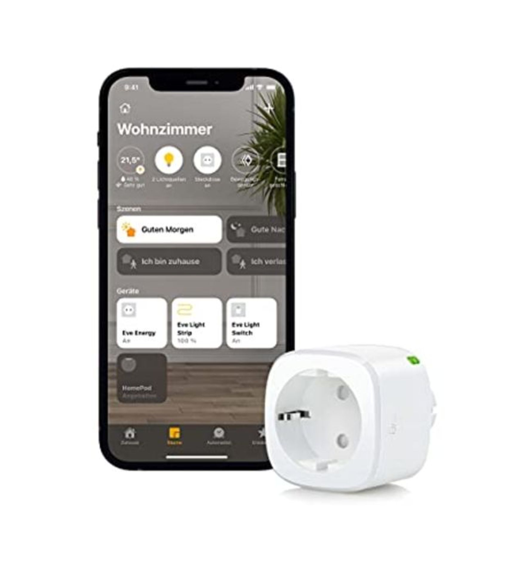 Eve Energy - Smart plug, consumption meter, switch on and off a connected lamp/device,