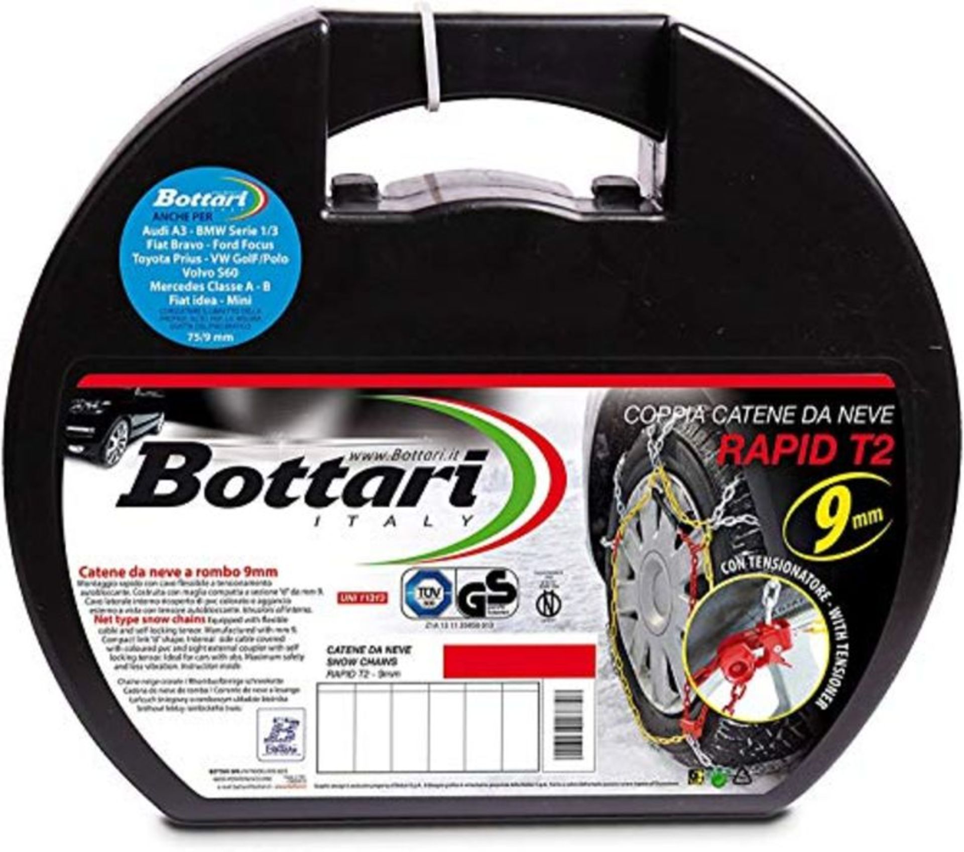 Bottari 18818 "Rapid T2": Chaines Ã  neige 9 mm, Taille 080, Compatibles ABS et ESP
