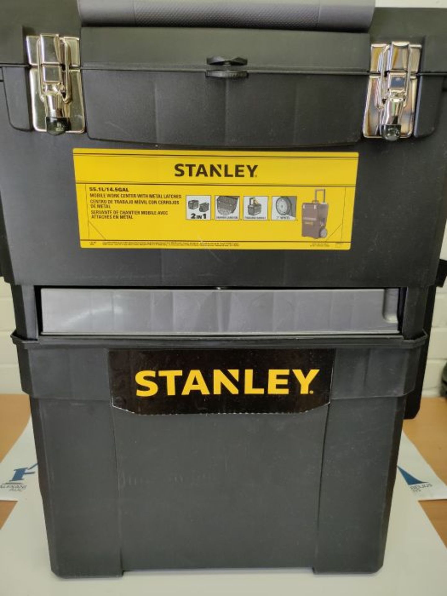 STANLEY Mobile Work Centre Toolbox, 2 Tier Stackable Units, 1-93-968 - Image 2 of 3