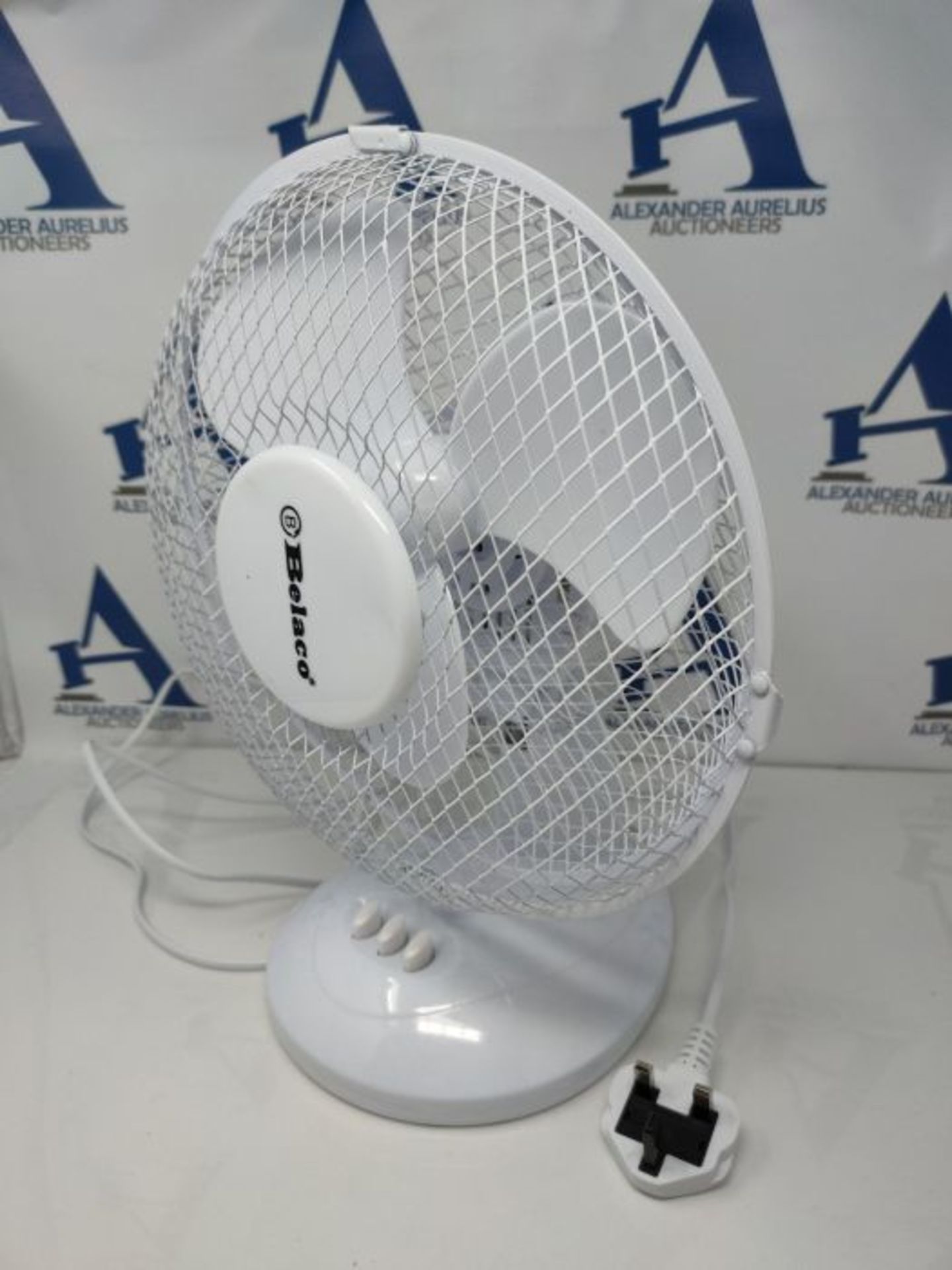 Belaco 9inch Table Fan Desk Fan with 2 Speed Oscillating cooling fan Stand Fan Low Noi - Image 3 of 6