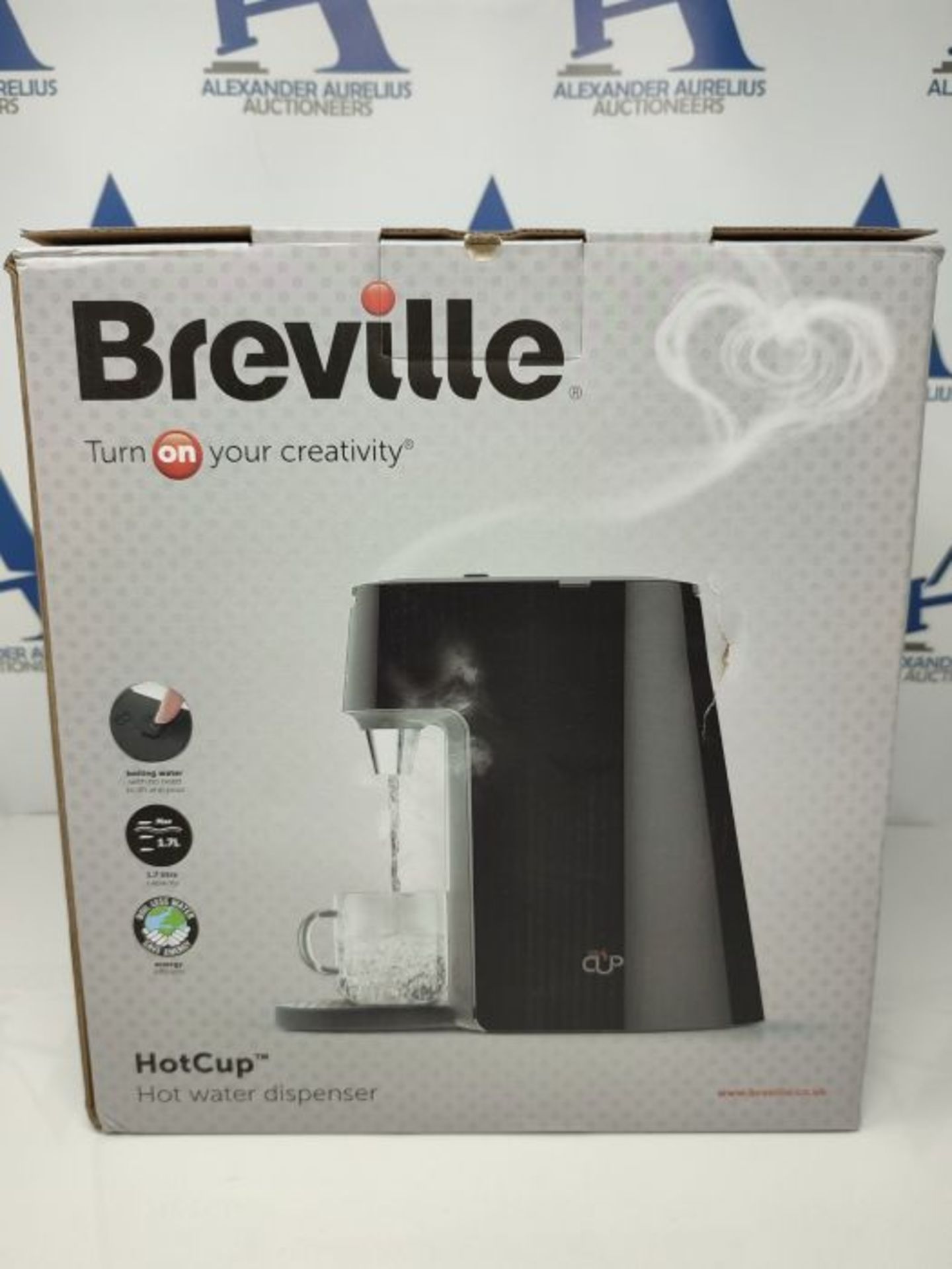 Breville HotCup Hot Water Dispenser | 3 kW Fast Boil | Adjustable Cup Height | 1.7 L |