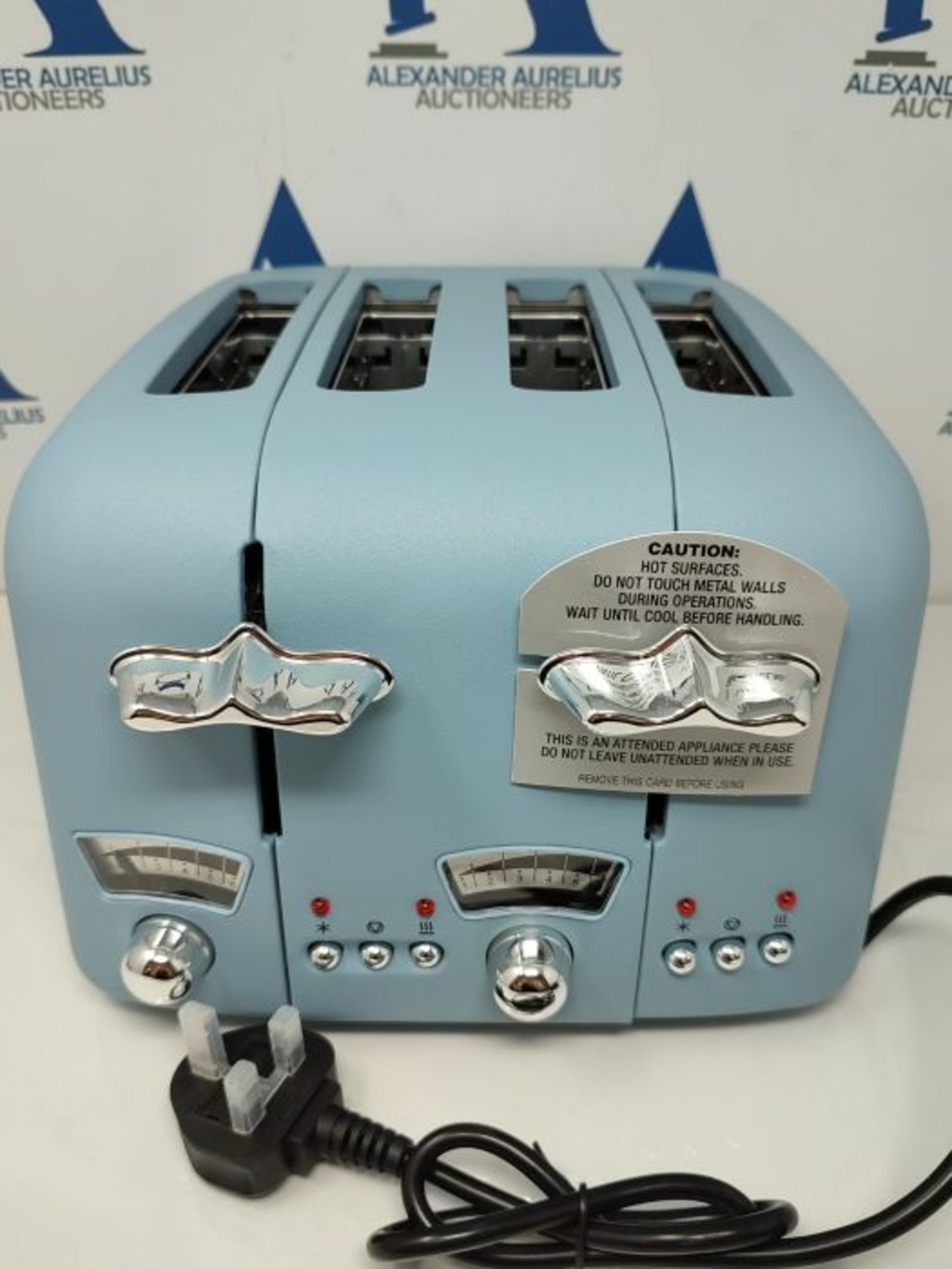 RRP £55.00 De'Longhi Argento Flora CT04.AZ 4 Slice Toaster - Agave Blue - Image 2 of 2