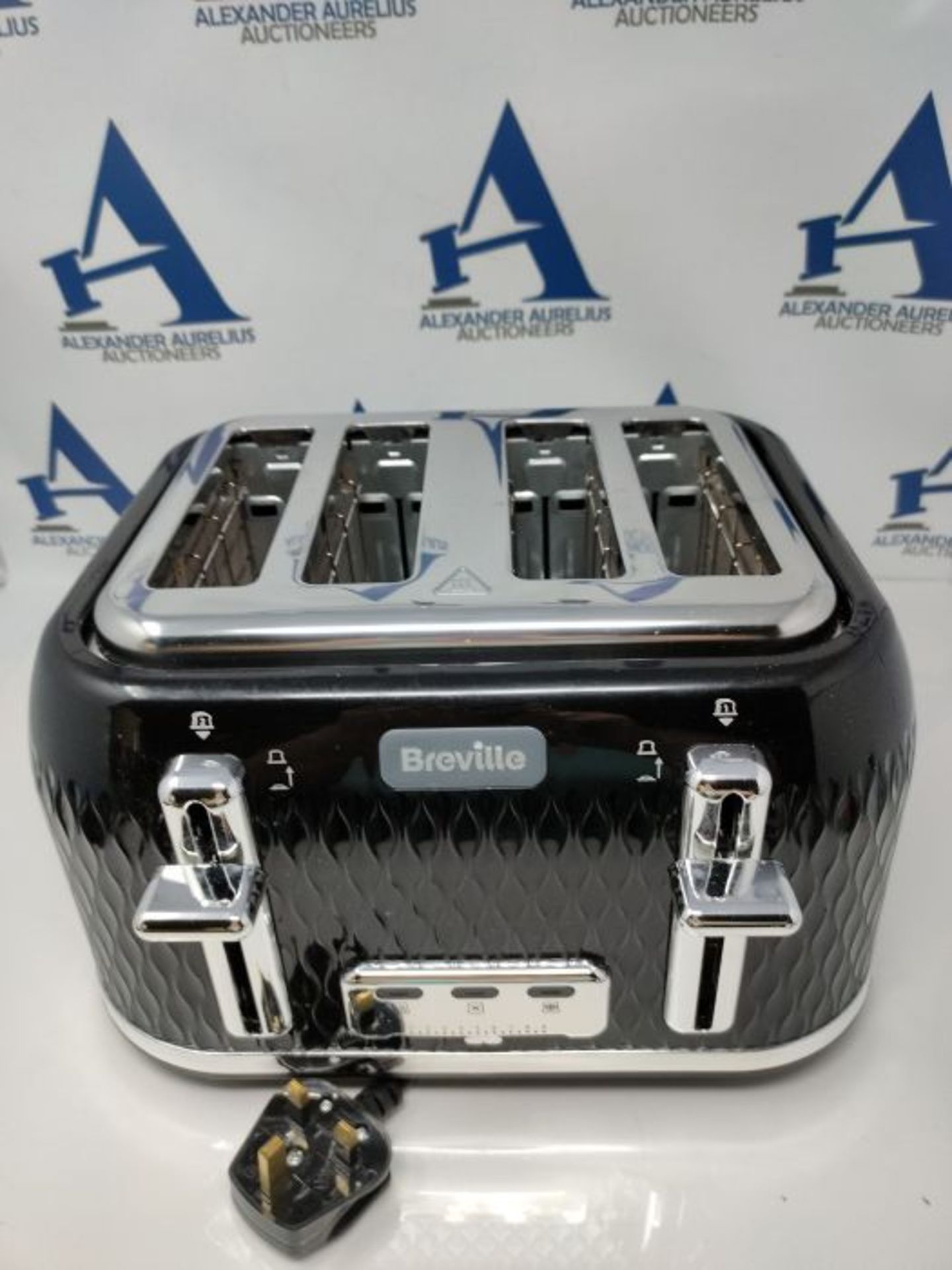 Breville Curve 4-Slice Toaster with High Lift and Wide Slots | Black & Chrome [VTT786]