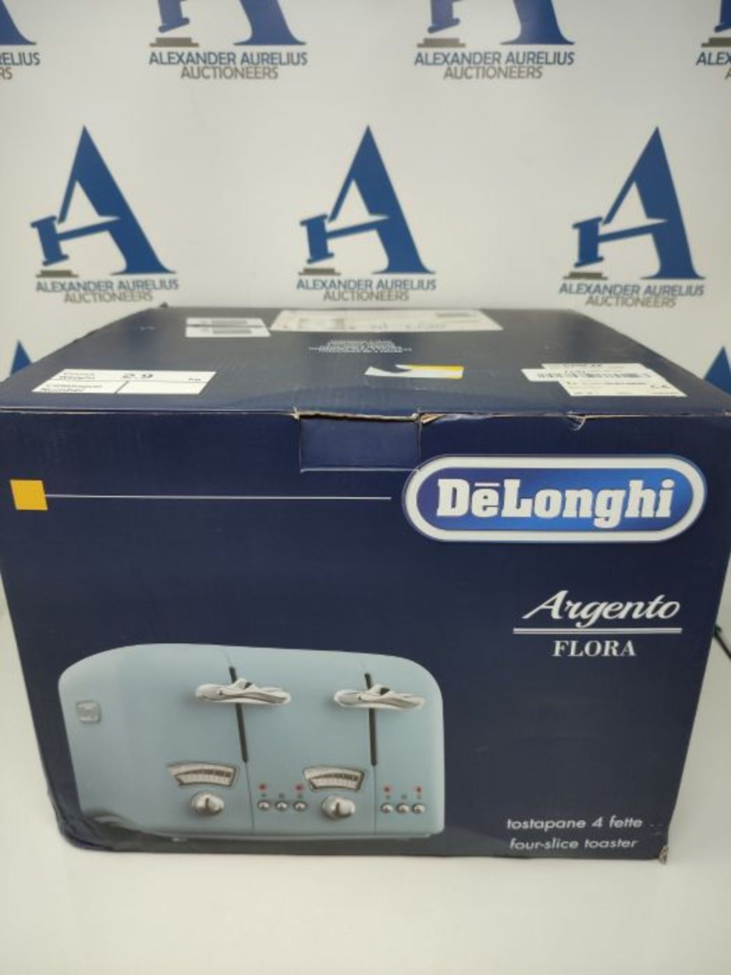 RRP £55.00 De'Longhi Argento Flora CT04.AZ 4 Slice Toaster - Agave Blue