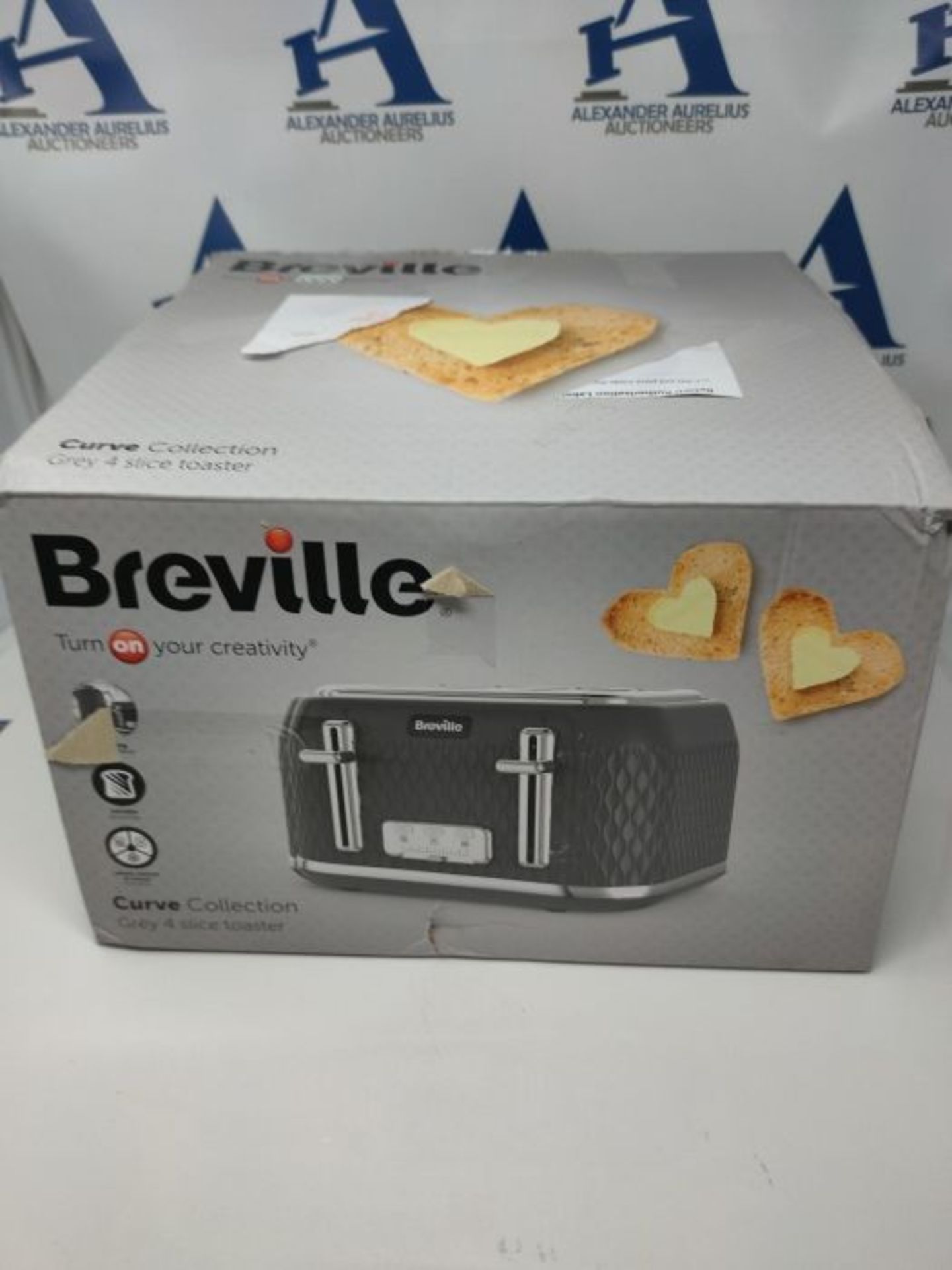 Breville Curve 4-Slice Toaster with High Lift and Wide Slots | Grey &amp; Chrome [VTR0
