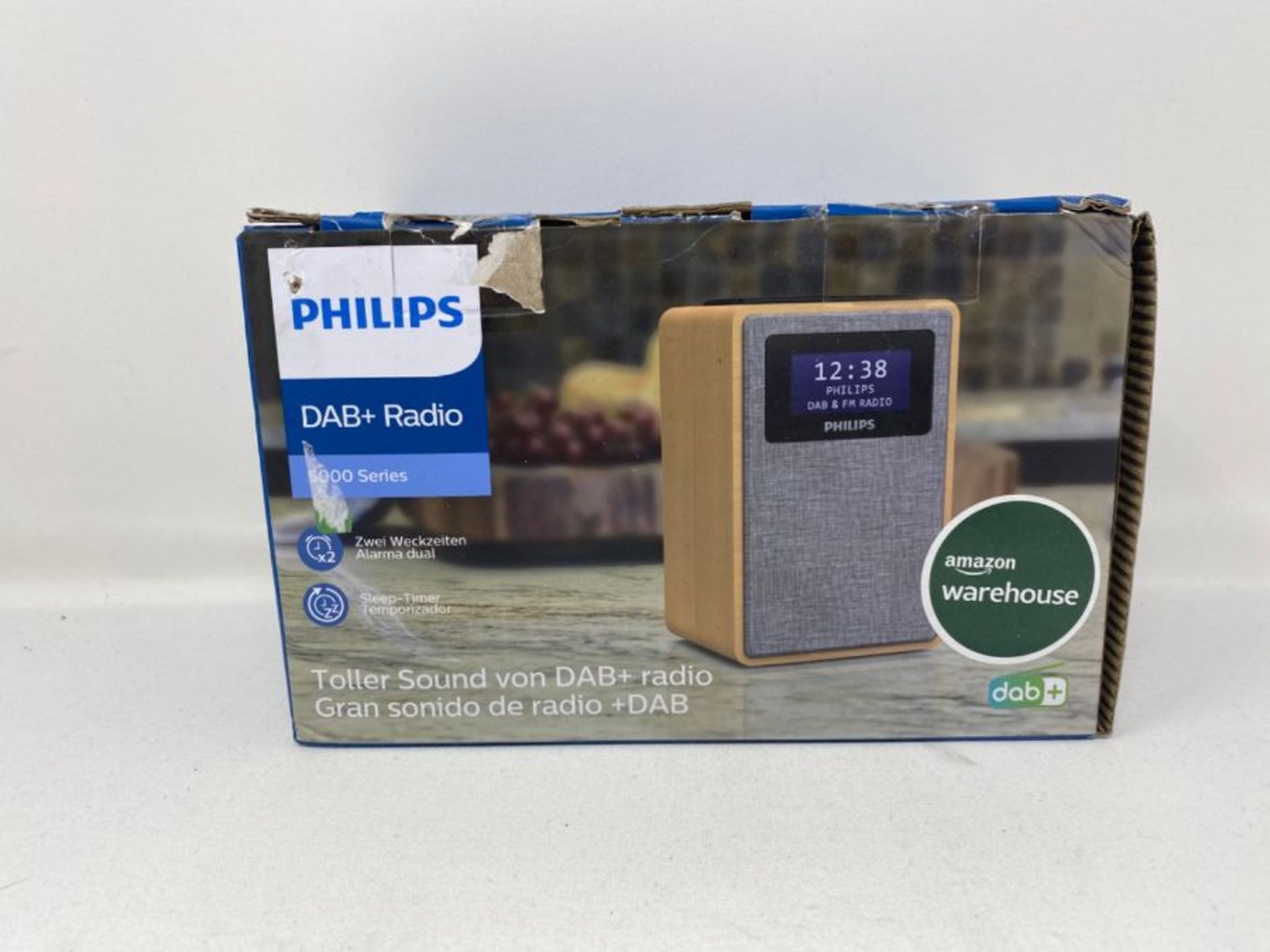 RRP £53.00 Philips R5005/10 Radiowecker, DAB+ Radio (2,5 Zoll Full-Range-Lautsprecher, Kompaktes - Image 2 of 3