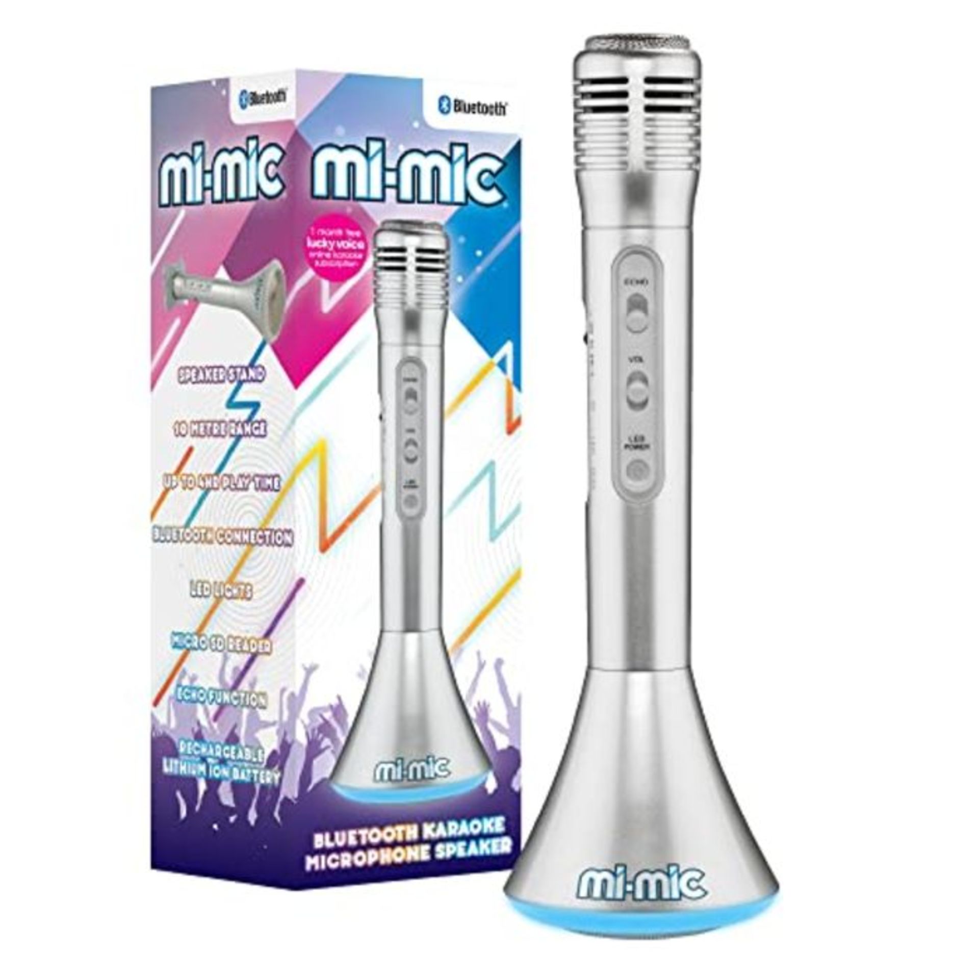 Mi-Mic Kids Karaoke Microphone | Wireless Speaker with Wireless Bluetooth and LED Ligh