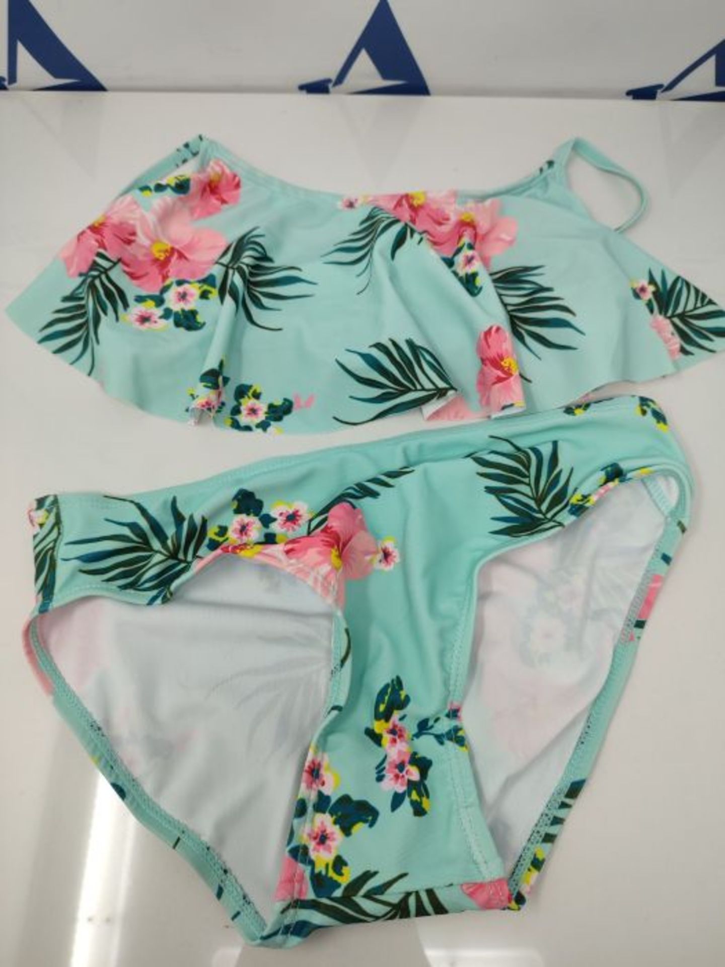 Moon Tree Girls' Bikini Swimsuit Ruffle Hawaiian Swimsuit Beach Rainbow 2-14 Years Old