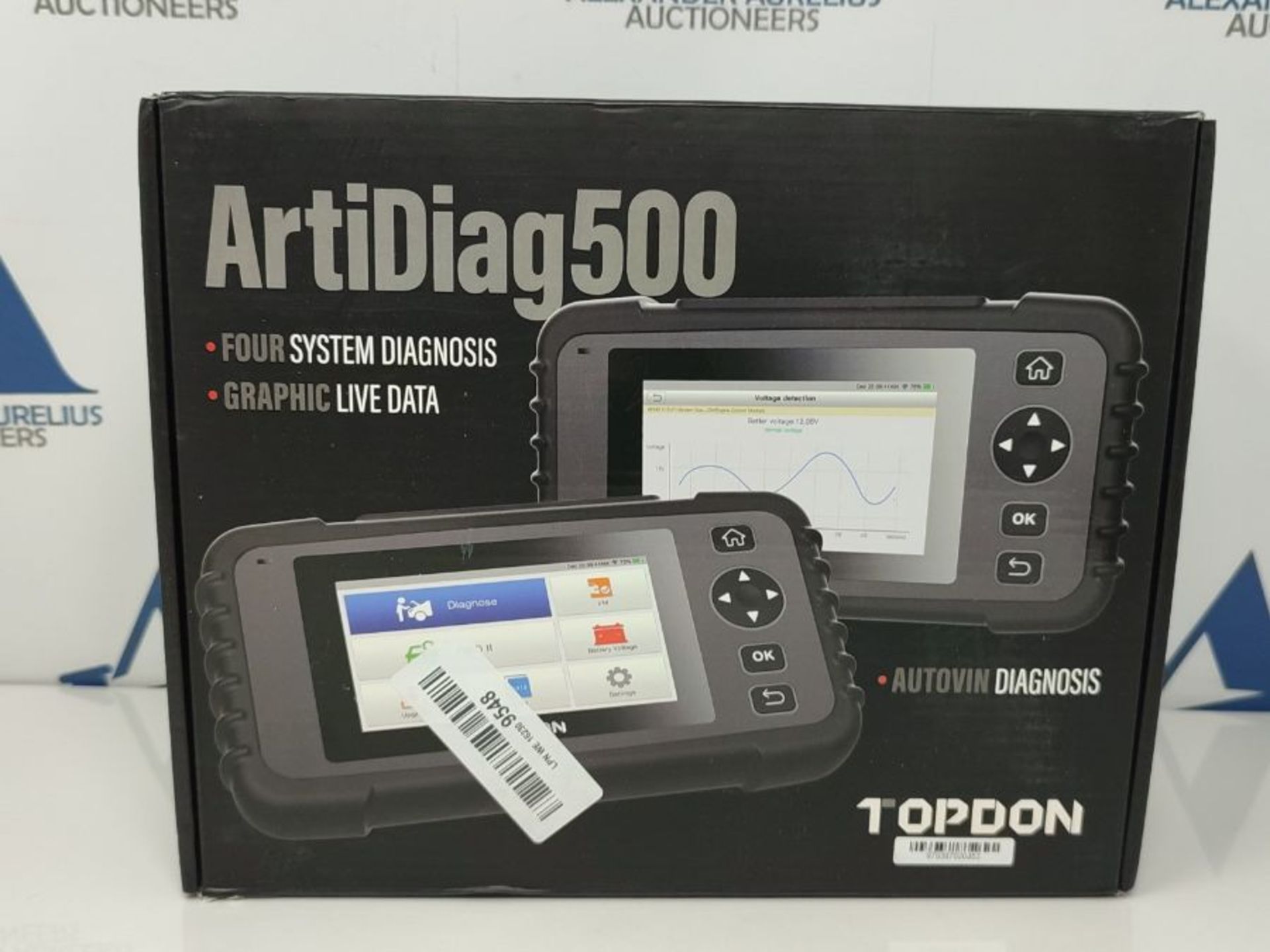 RRP £159.00 TOPDON OBD2 Code reader Scanner ArtiDiag500, Engine ABS SRS Transmission Car Diagnosti - Image 2 of 3