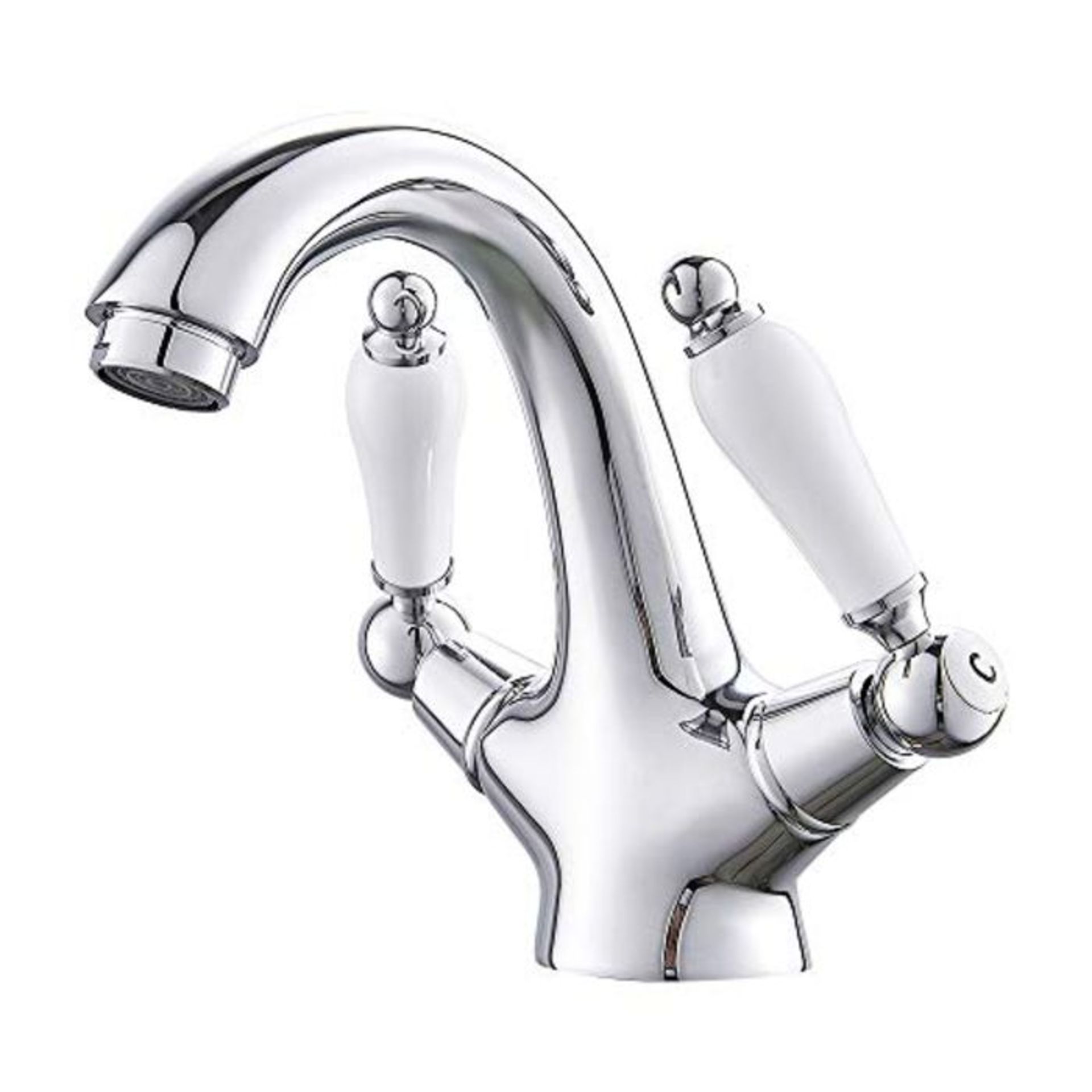 Dual Lever Basin Mixer taps Bathroom Sink tap Chrome hot and Cold Small Solid Brass lu