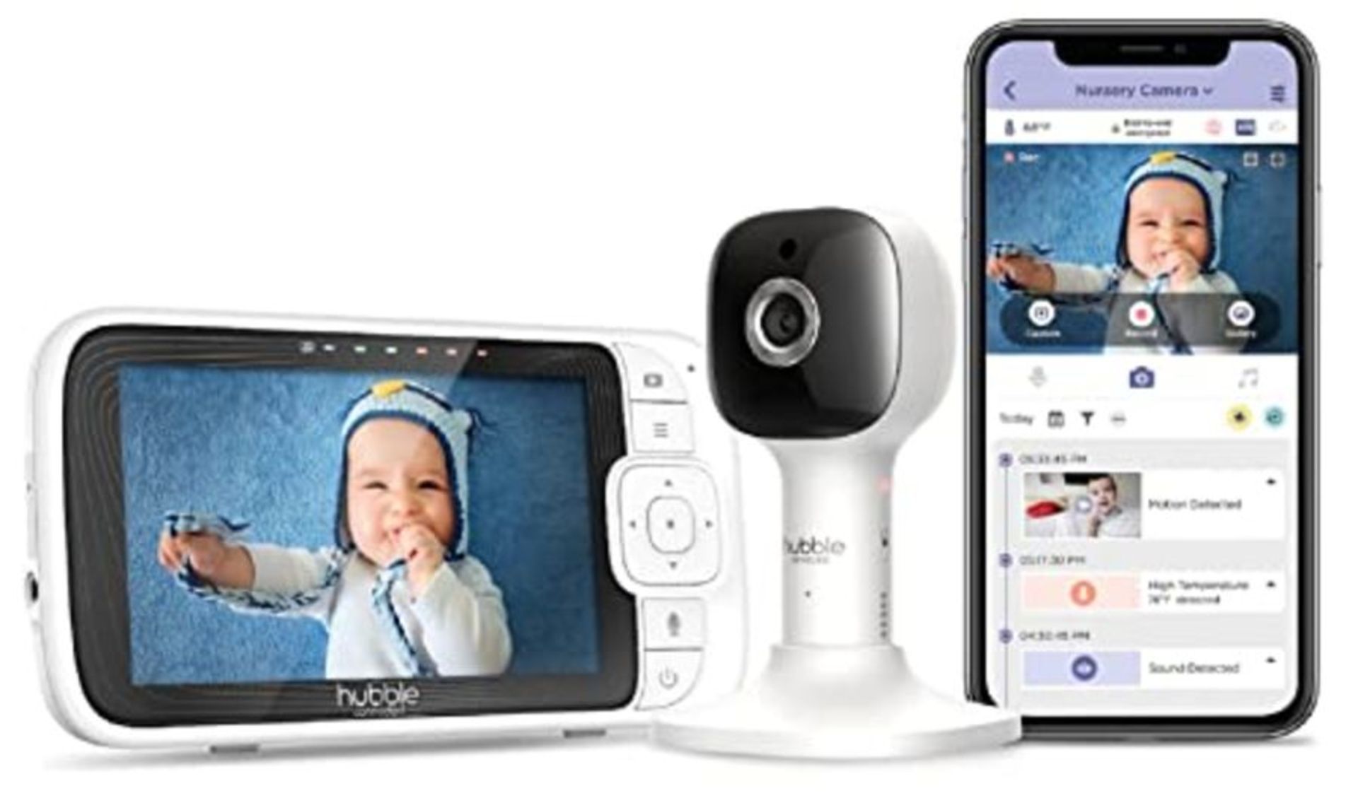 RRP £149.00 Hubble Connected Nursery Pal Cloud Smart Video Baby Monitor with 5" Inch Screen, 7 Col