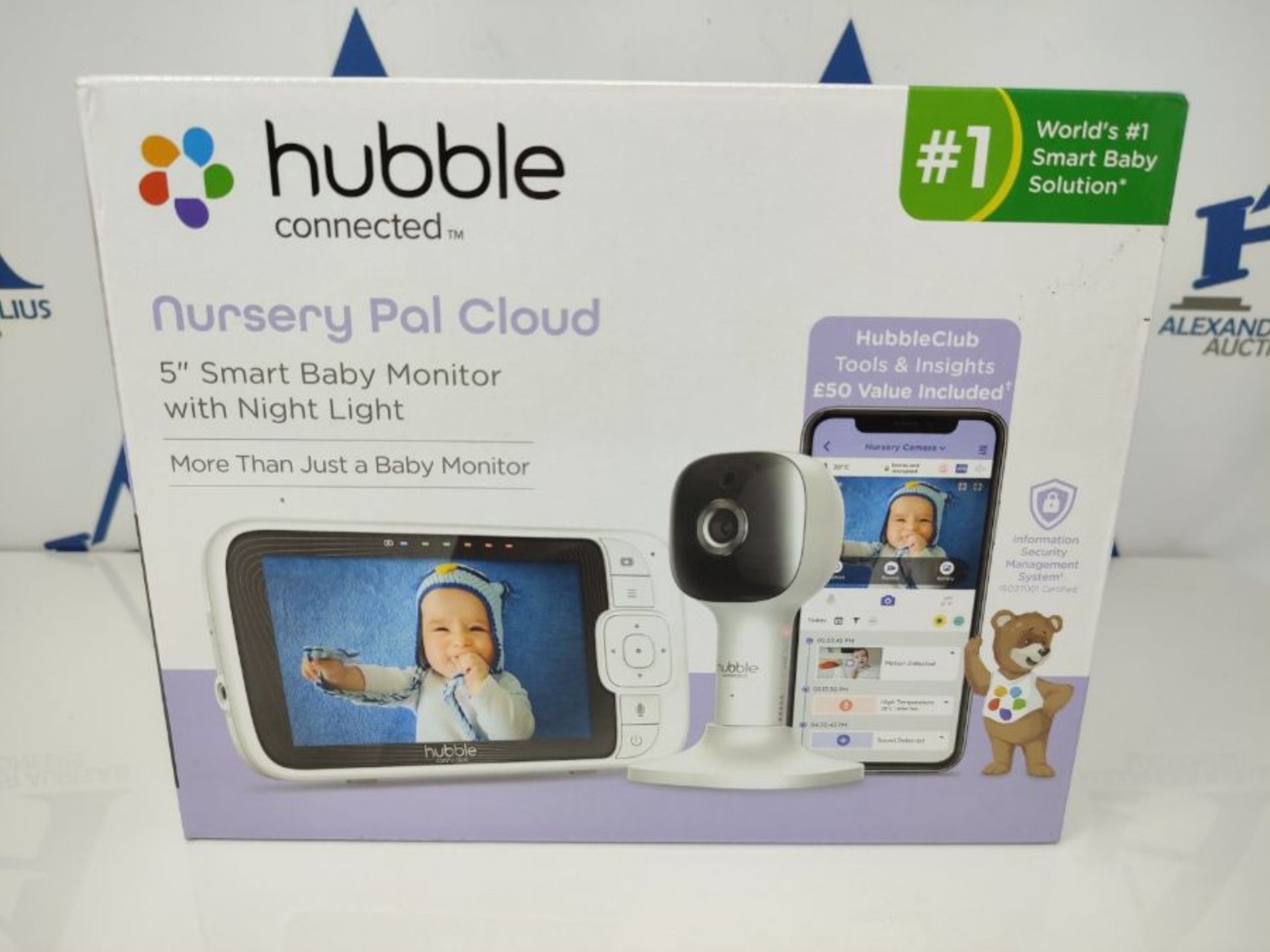 RRP £149.00 Hubble Connected Nursery Pal Cloud Smart Video Baby Monitor with 5" Inch Screen, 7 Col - Image 2 of 3