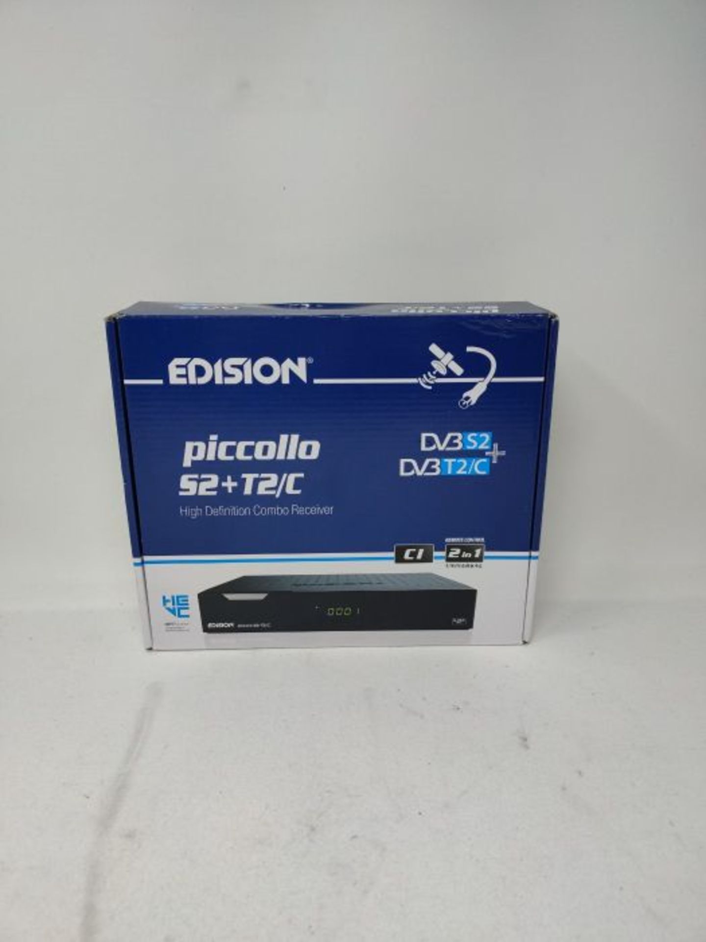 RRP £59.00 Edision PICCOLLO S2+T2/C Combo Receiver H.265/HEVC (DVB-S2, DVB-T2, DVB-C,) CI Full HD