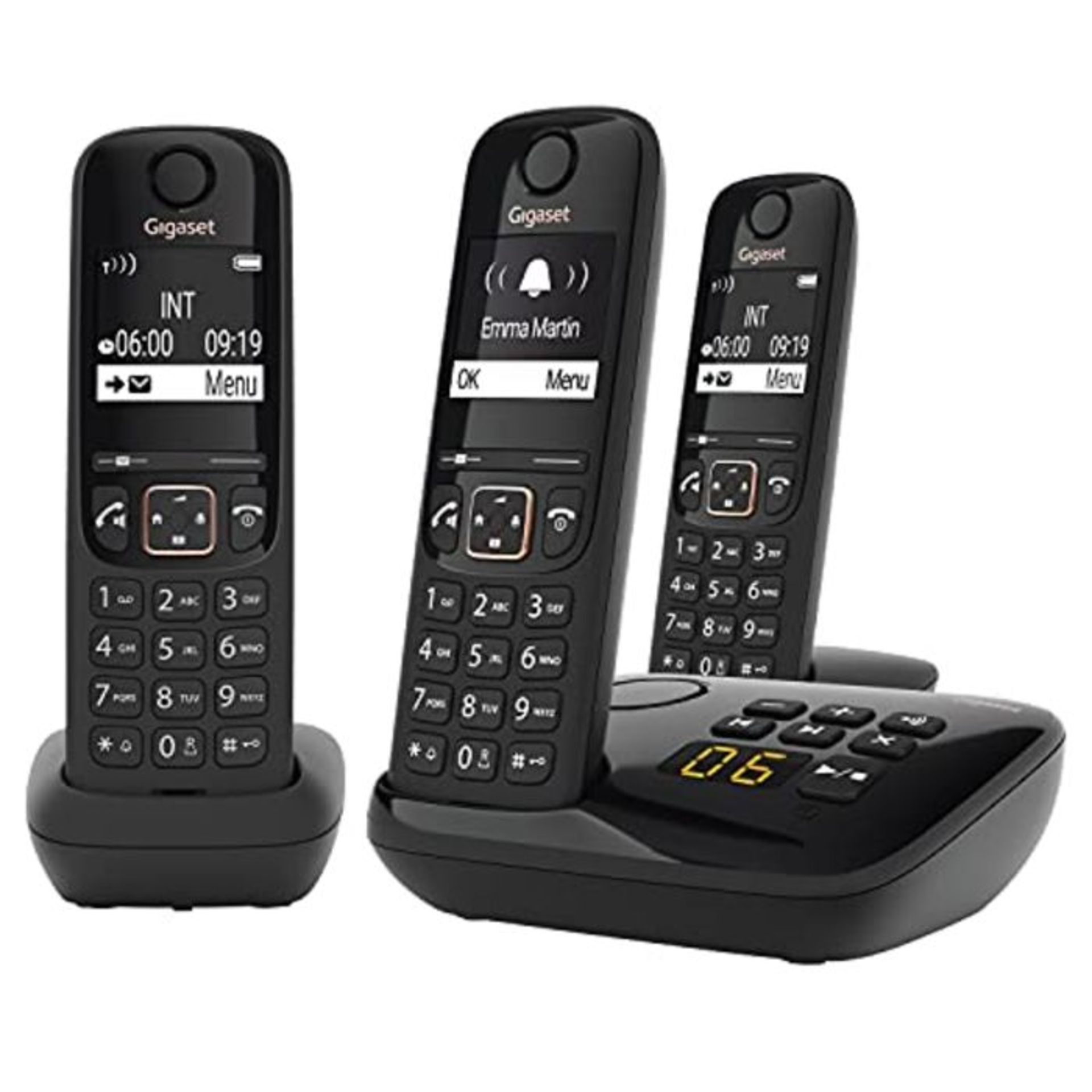 RRP £67.00 Gigaset ALLROUNDER Trio with answer machine - 3 cordless phones - Large, high-contrast