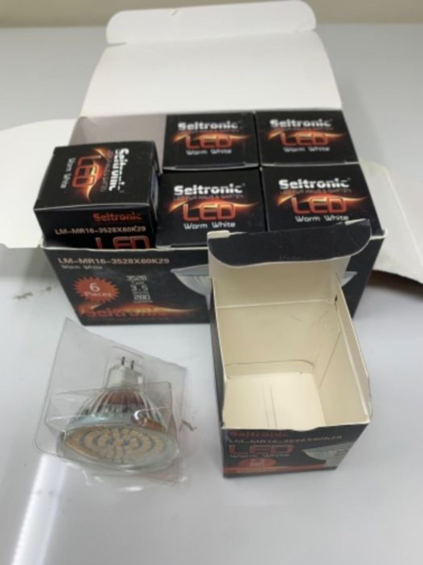 SEITRONIC 6er Set GU5.3 MR16 LED Lampe mit 3,5 Watt, 280LM und 60 LEDs - Warm weiß 29 - Image 2 of 2