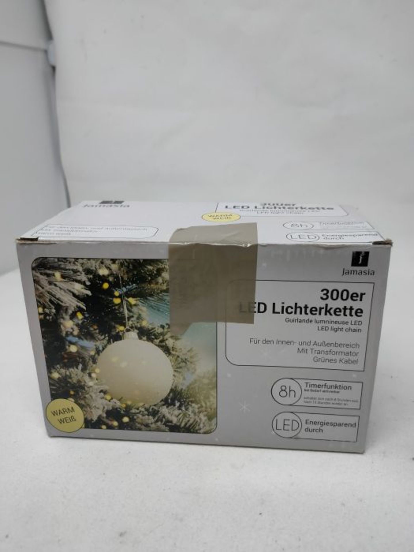 Jamasia 999104 - LED Lichterkette mit 300 LED LÃ¤mpchen, warm weiÃx, mit Trafo und