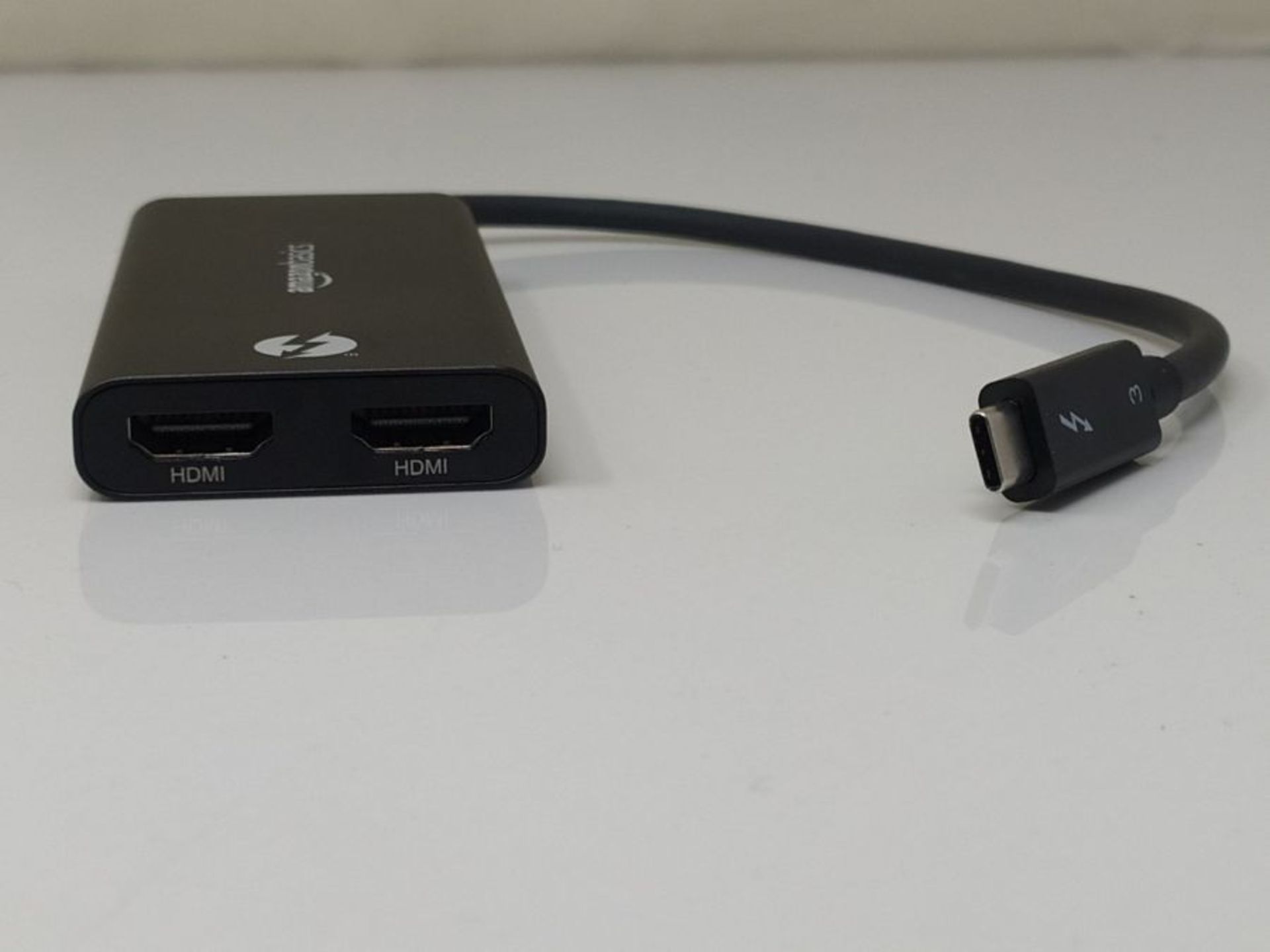 RRP £51.00 Amazon Basics Thunderbolt 3 to Dual HDMI Adapter (Thunderbolt Certified), 4K@60Hz - Image 2 of 2