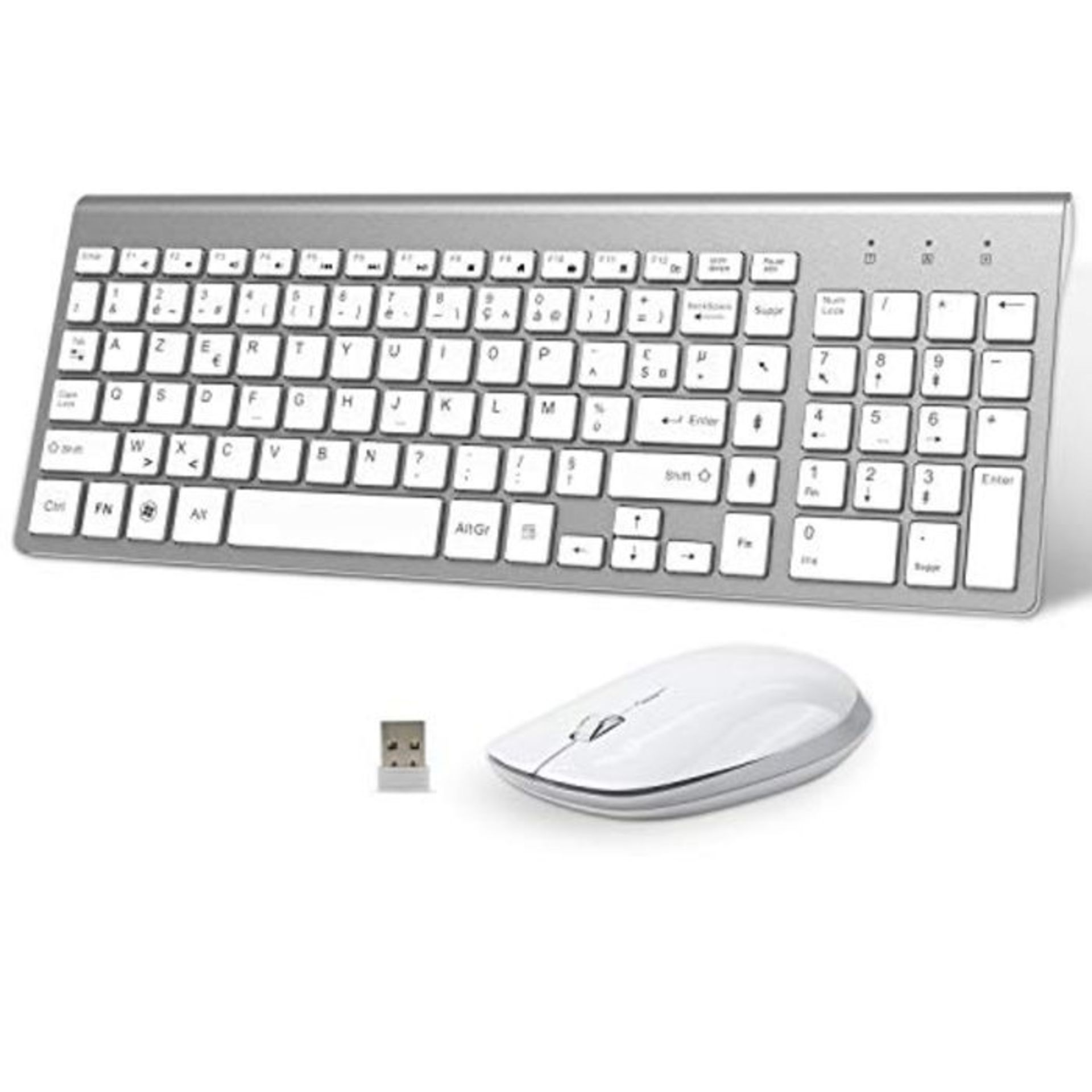 [INCOMPLETE] FENIFOX Clavier Souris sans Fil,AZERTY USB 2.4Ghz Ergonomique2400 DPI pou