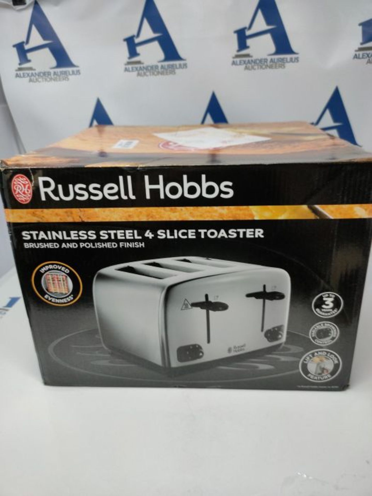 Russell Hobbs 24090 Adventure Four Slice, Brushed Polished Stainless Steel Toaster