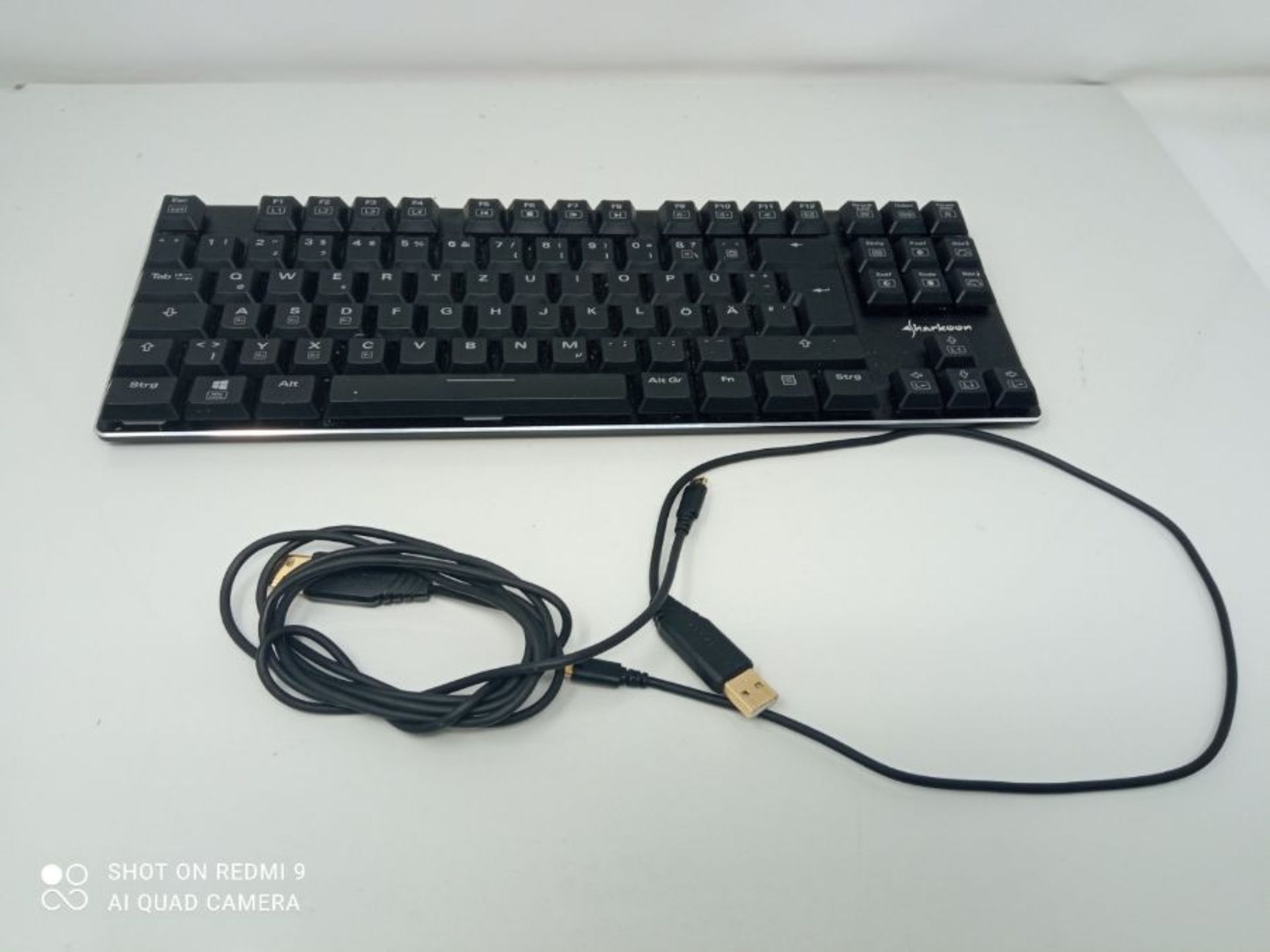 RRP £66.00 Sharkoon PureWriter RGB TKL Mechanische Low Profile-Tastatur (RGB Beleuchtung, rote Sc - Image 3 of 3