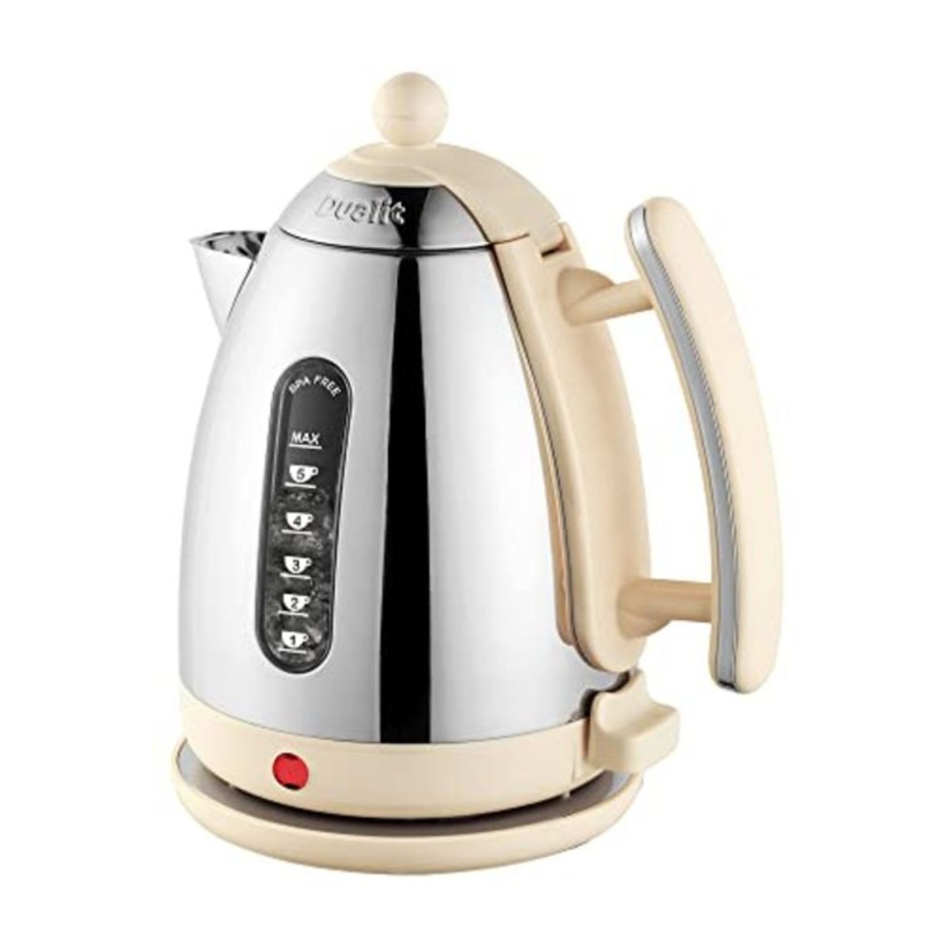 RRP £68.00 Dualit Lite Kettle - 1.5L Jug Kettle - Polished with Cream Trim, High Gloss Finish - F