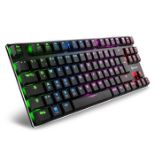 RRP £66.00 Sharkoon PureWriter RGB TKL Mechanische Low Profile-Tastatur (RGB Beleuchtung, rote Sc