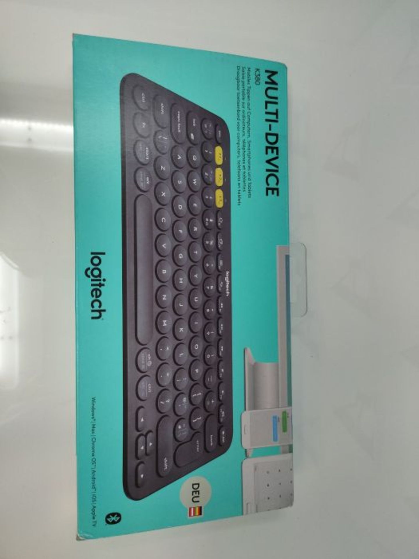 Logitech K380 Wireless Multi-Device Keyboard, QWERTZ German Layout - Black - Image 2 of 3